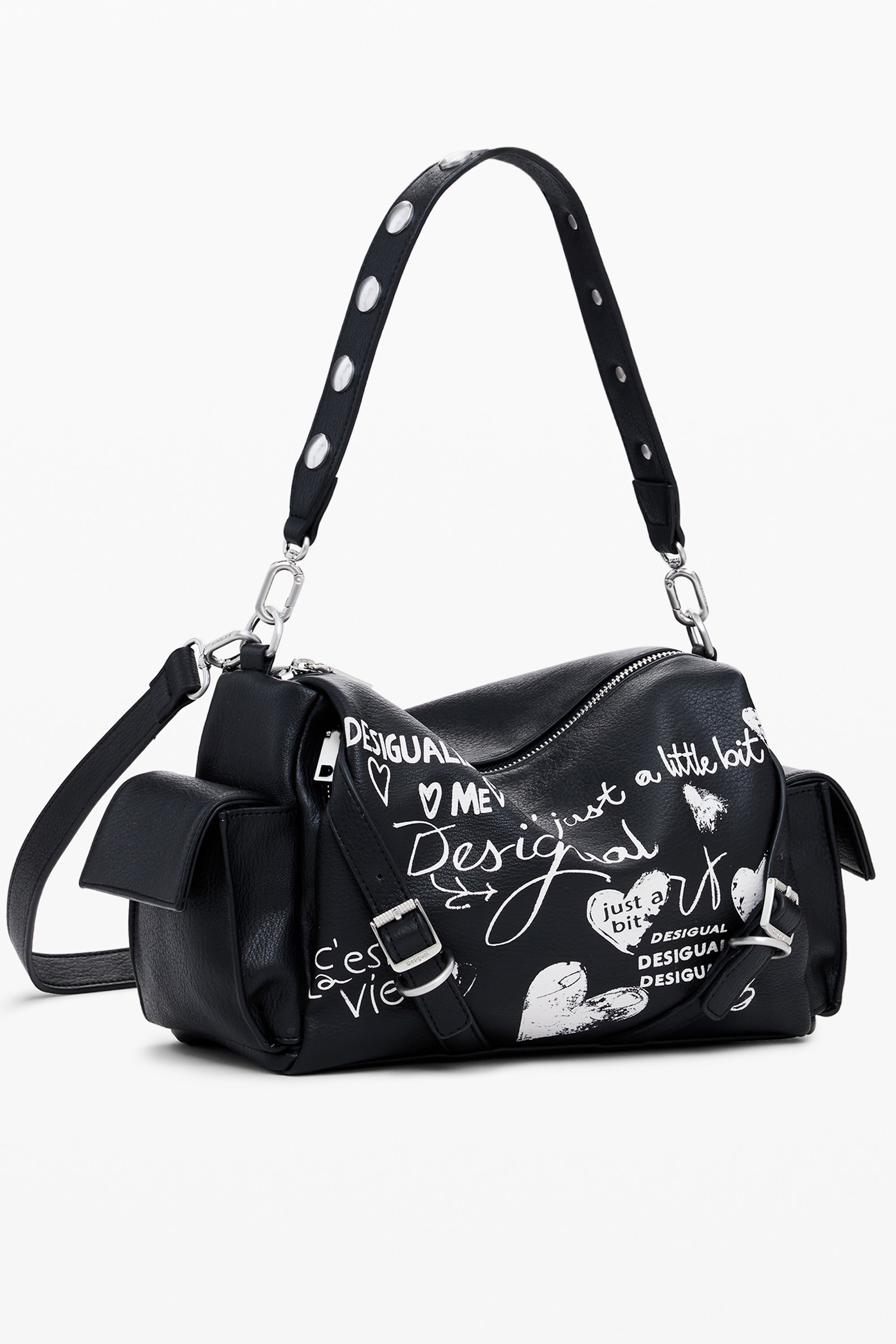 BOLSO NEGRO DE MUJER DESIGUAL 