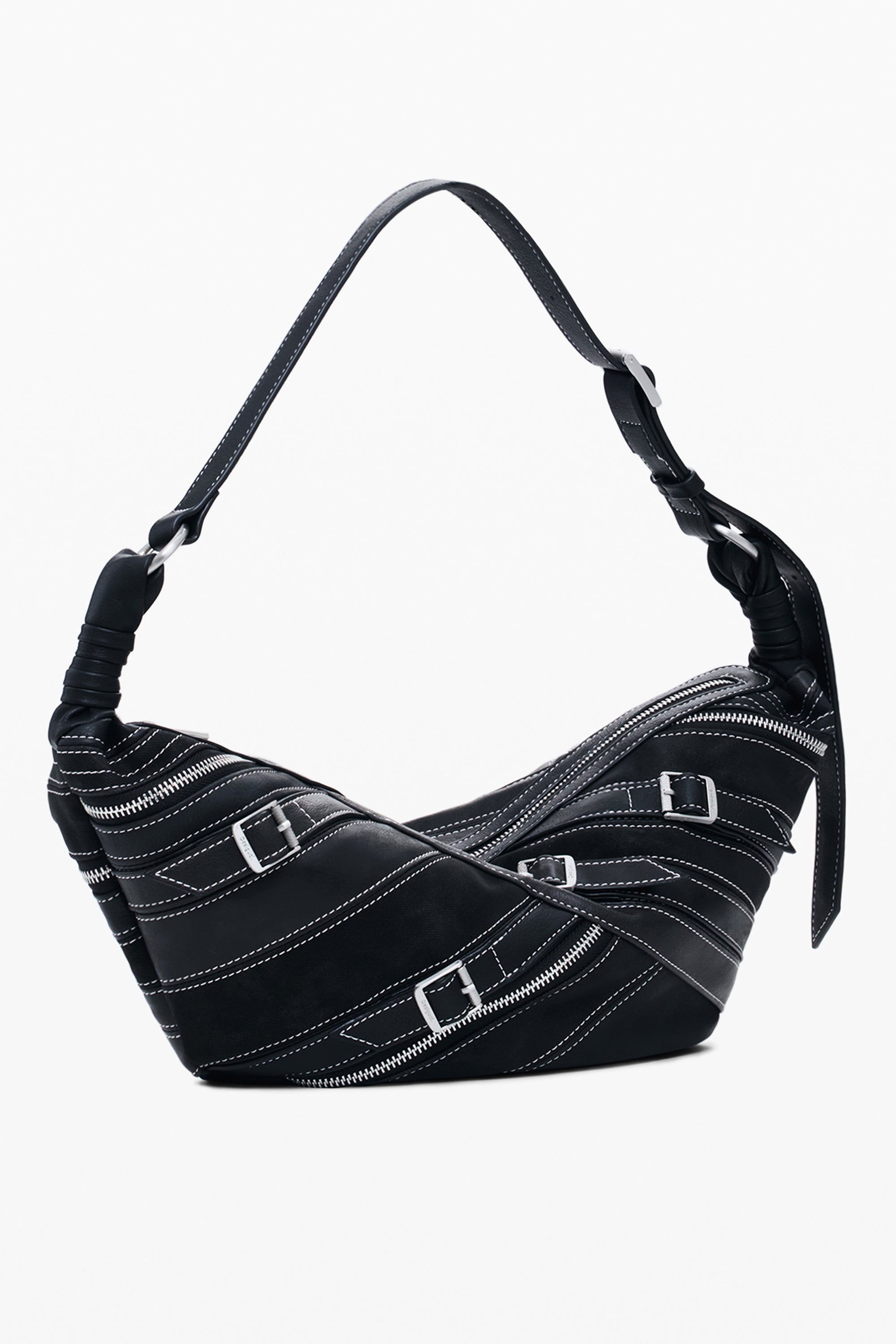 BOLSO NEGRO DE MUJER DESIGUAL 