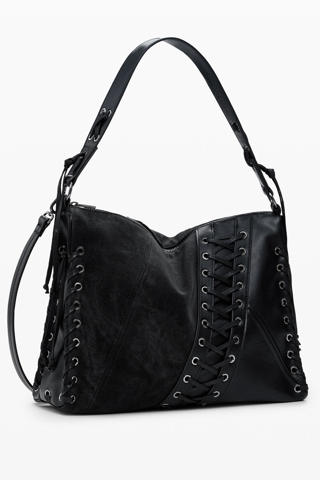 BOLSO NEGRO DE MUJER DESIGUAL 