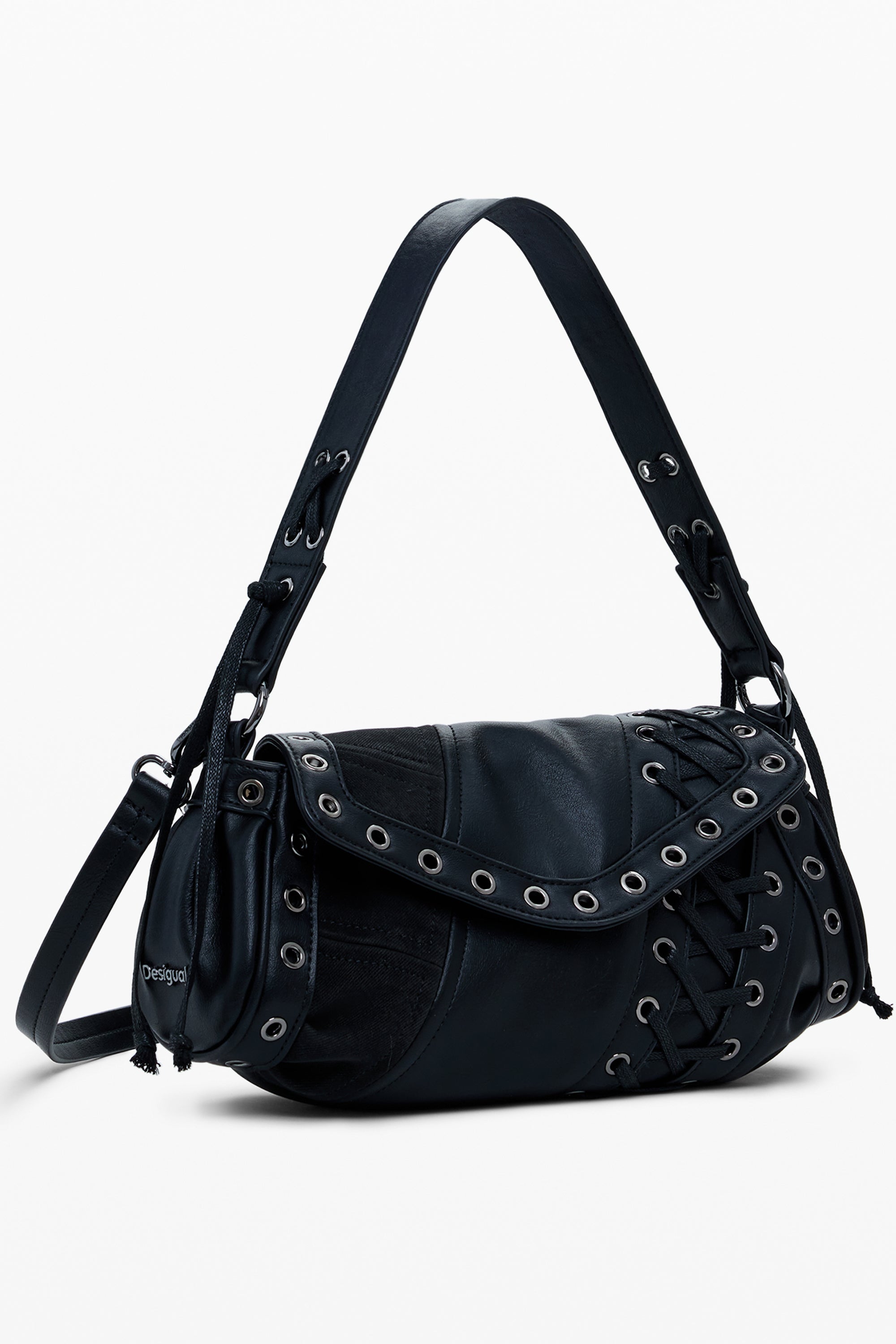 BOLSO NEGRO DE MUJER DESIGUAL 