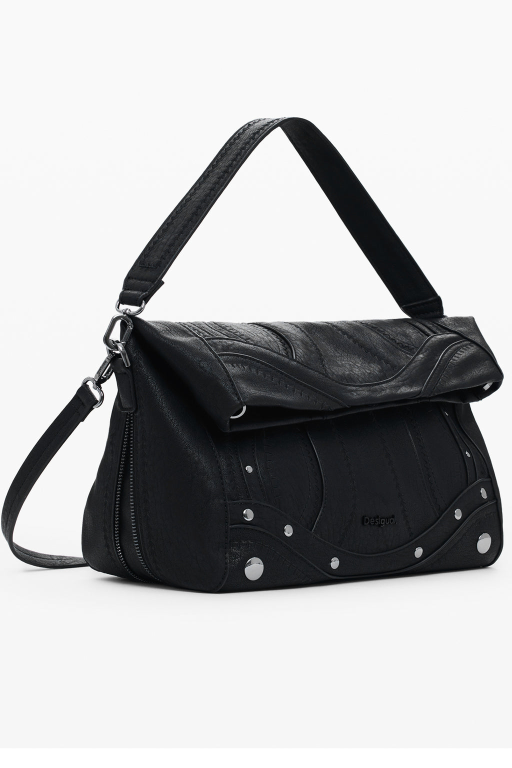 BOLSO NEGRO DE MUJER DESIGUAL 