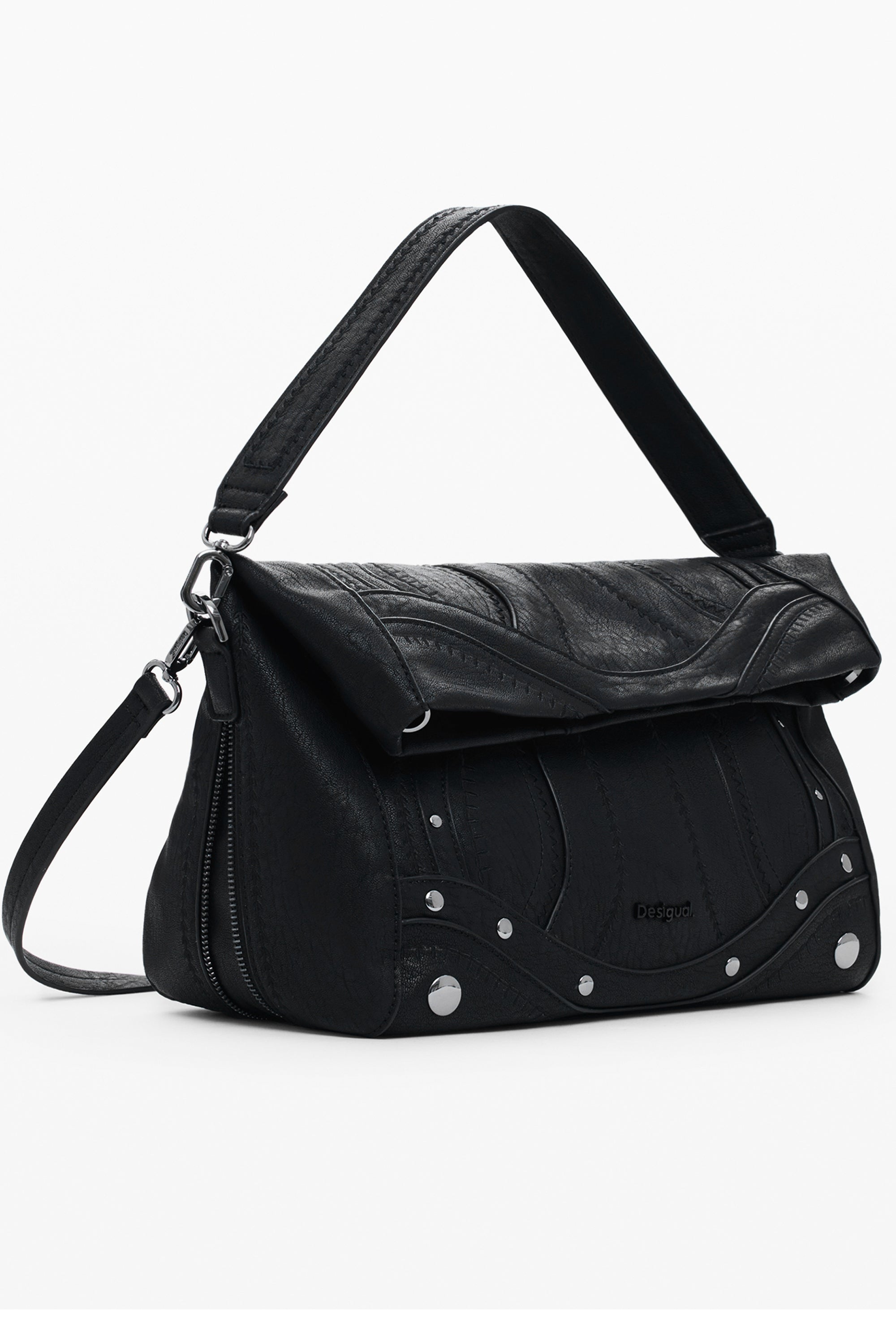 BOLSO NEGRO DE MUJER DESIGUAL 