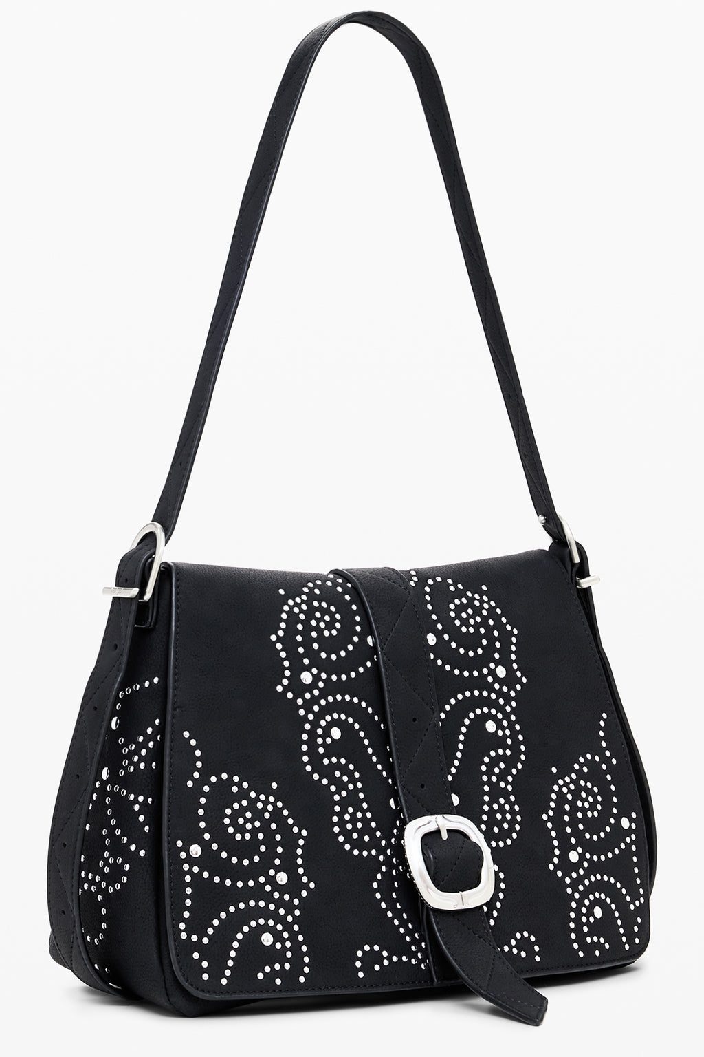 BOLSO NEGRO DE MUJER DESIGUAL 