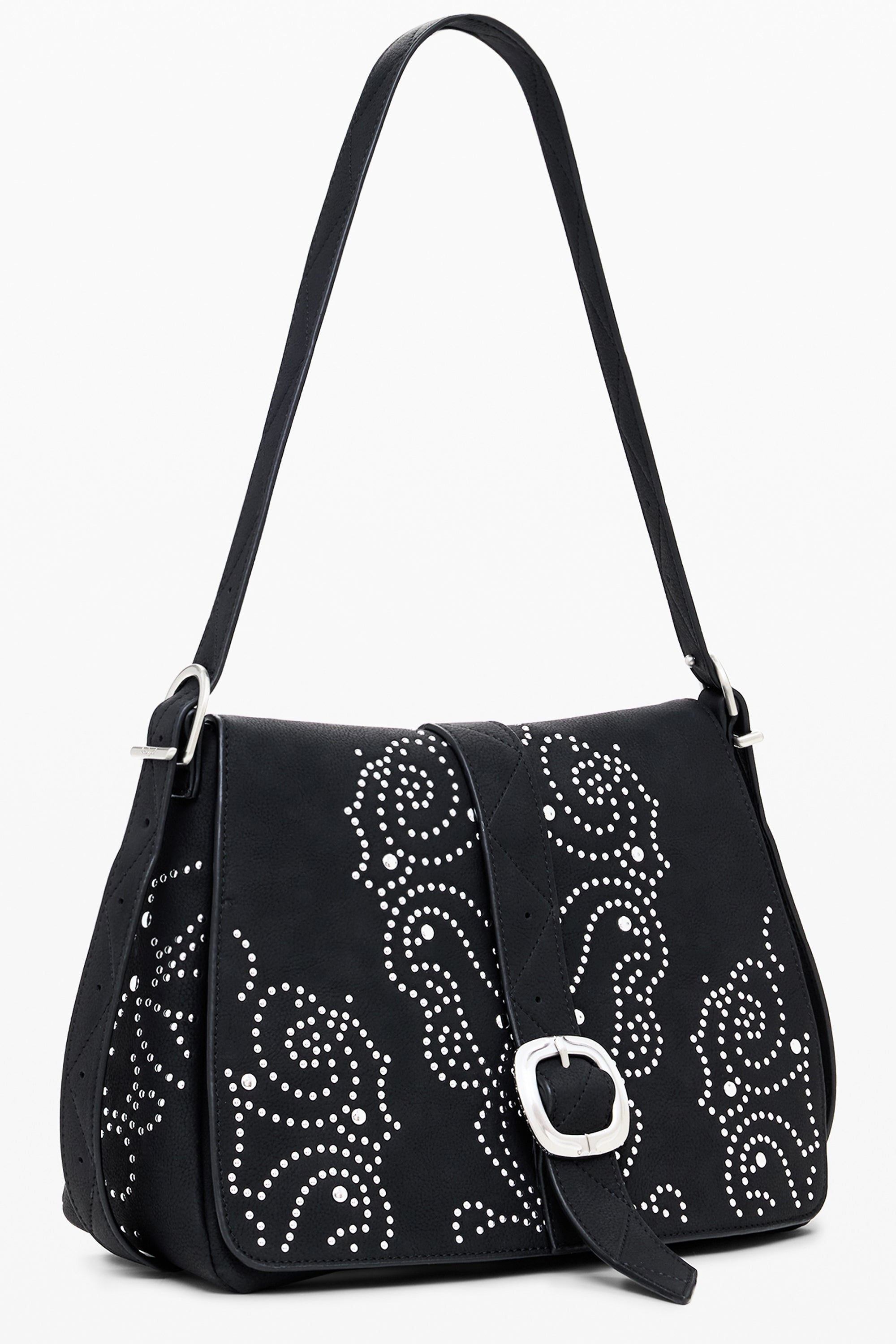 BOLSO NEGRO DE MUJER DESIGUAL 