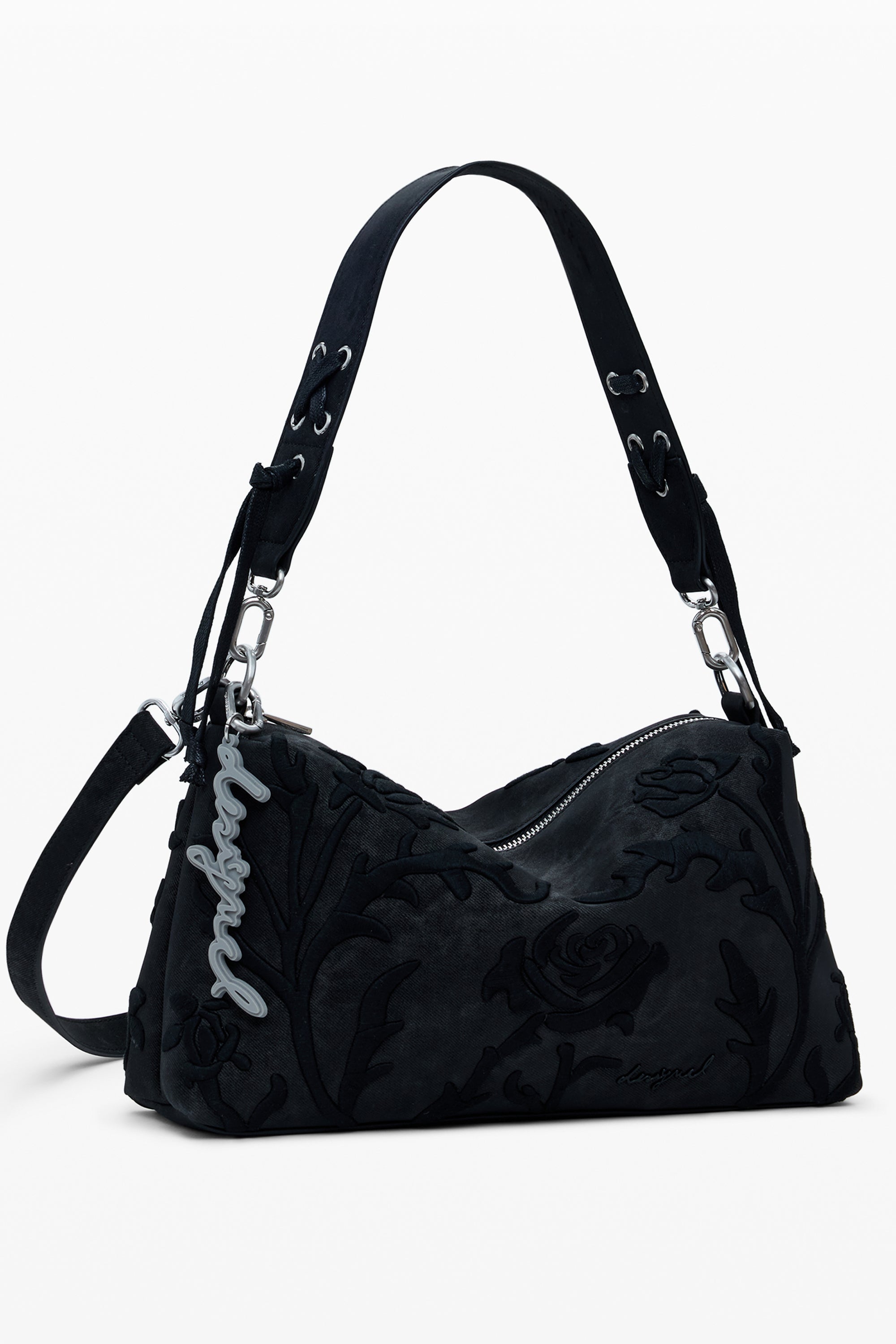 BOLSO NEGRO DE MUJER DESIGUAL 