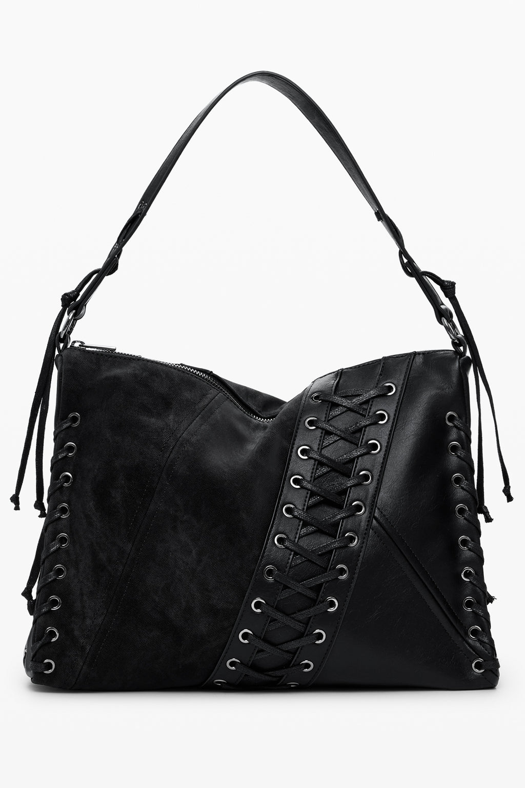 BOLSO NEGRO DE MUJER DESIGUAL 