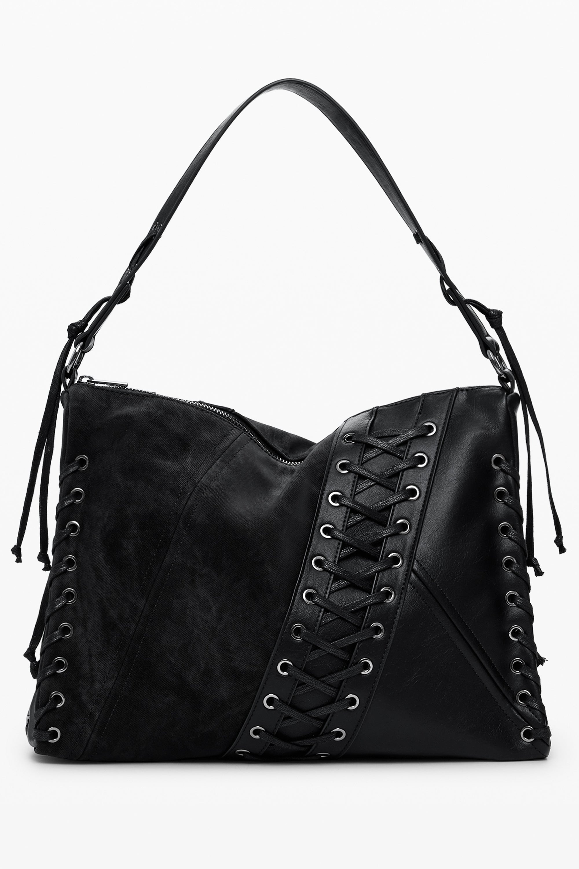 BOLSO NEGRO DE MUJER DESIGUAL 