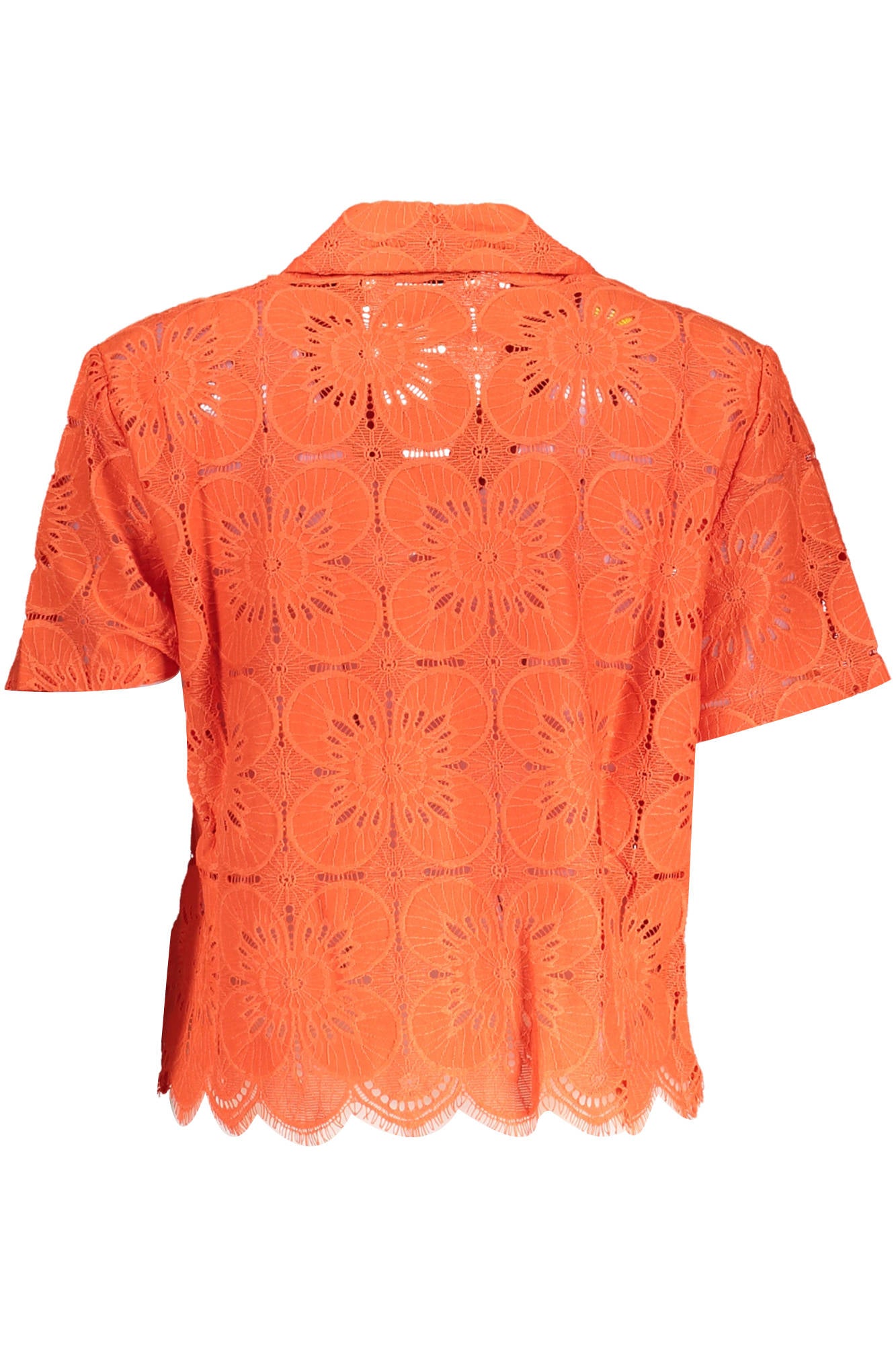 CAMISA DE MANGA CORTA PARA MUJER DESIGUAL, NARANJA 
