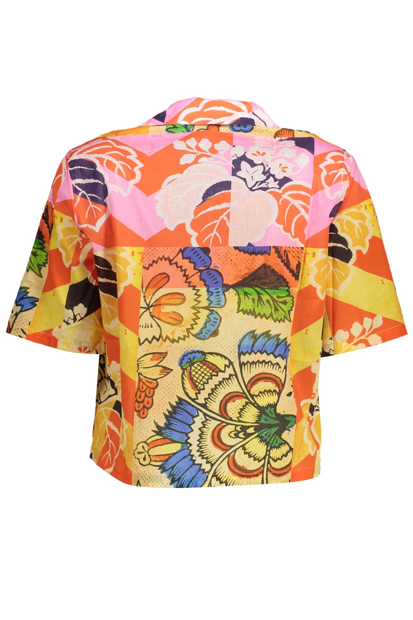 CAMISA DE MANGA CORTA DE MUJER DESIGUAL AMARILLA 