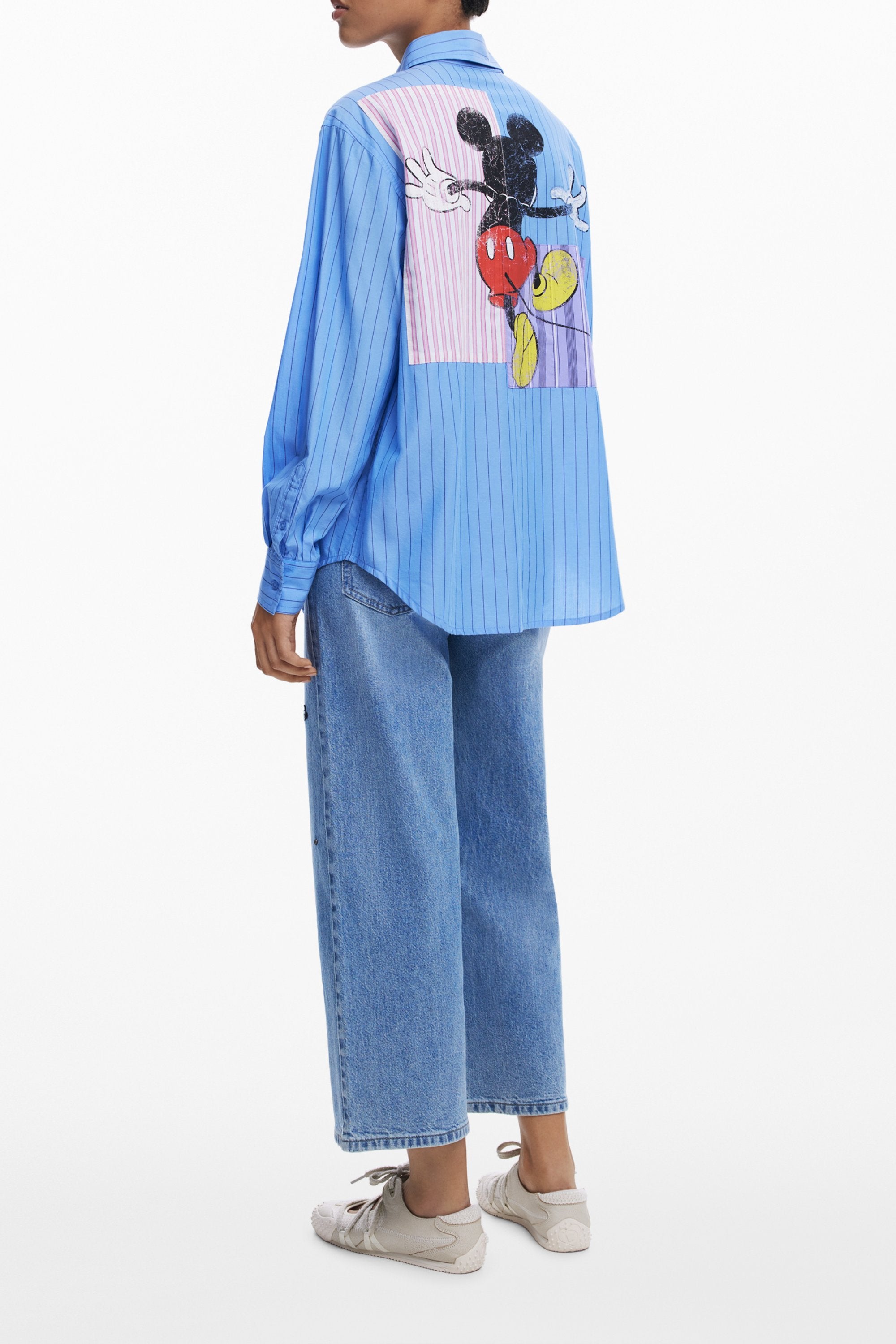 DESIGUAL WOMEN'S LONG-SLEEVED SHIRT, BLUE 