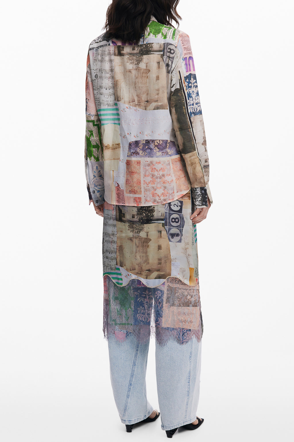 DESIGUAL WOMEN'S LONG-SLEEVED SHIRT, BEIGE 