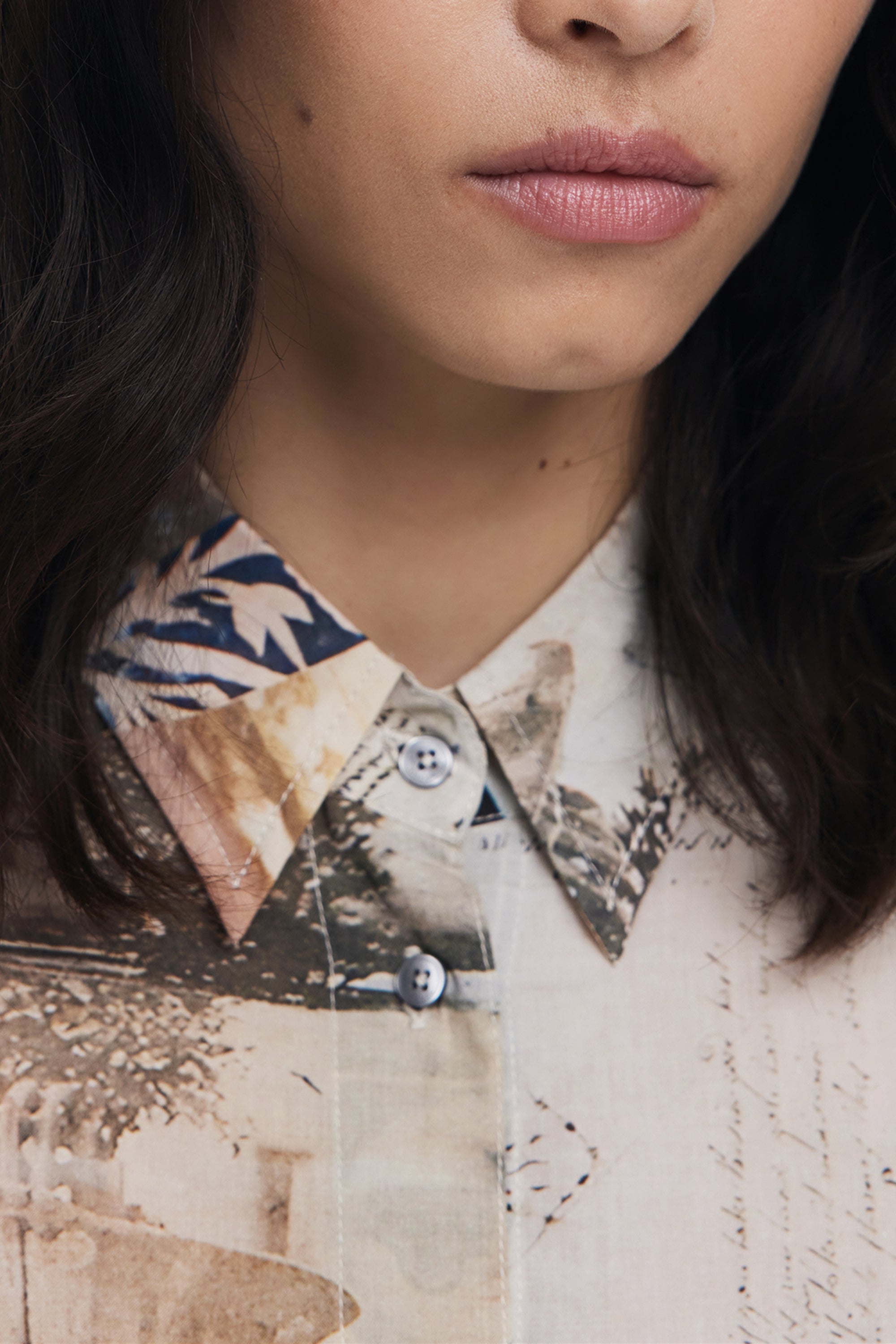 DESIGUAL WOMEN'S LONG-SLEEVED SHIRT, BEIGE 