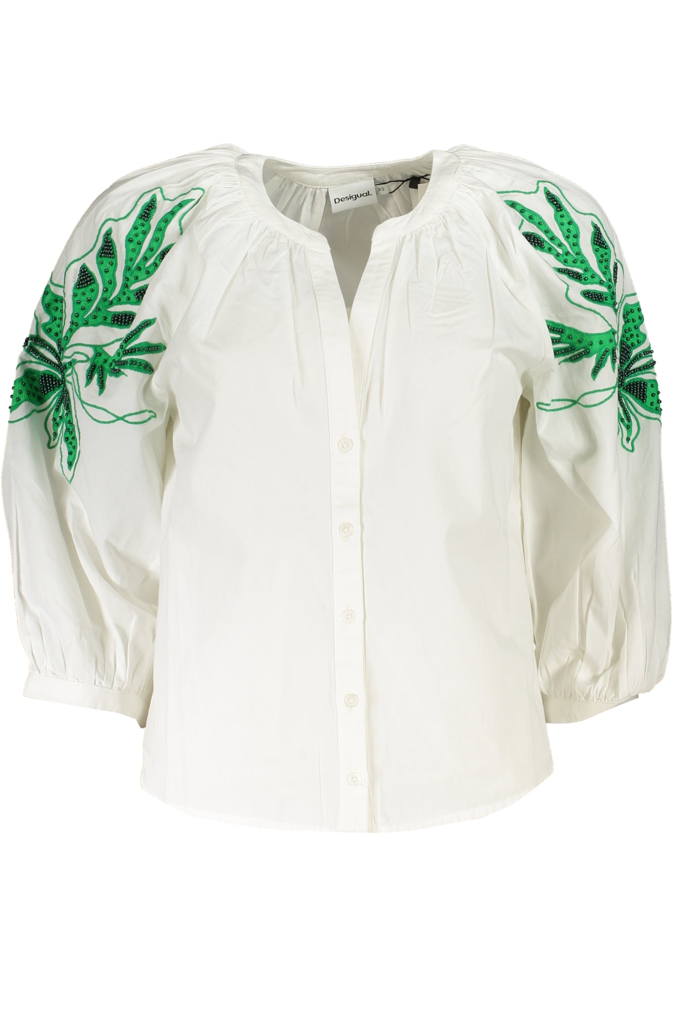 CAMISA DE MANGA LARGA DE MUJER DESIGUAL BLANCA