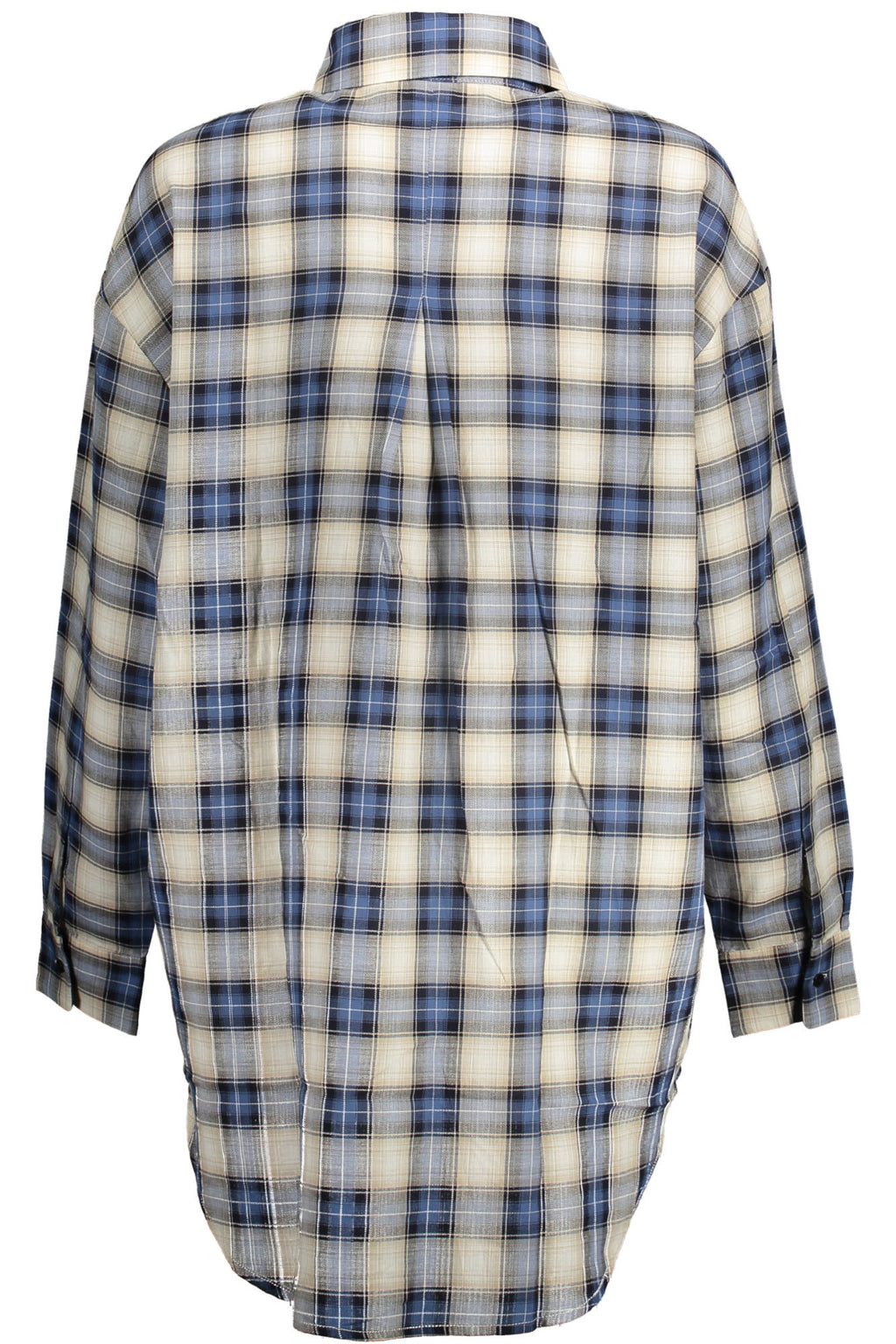 CAMISA DE MANGA LARGA DE MUJER DESIGUAL, AZUL