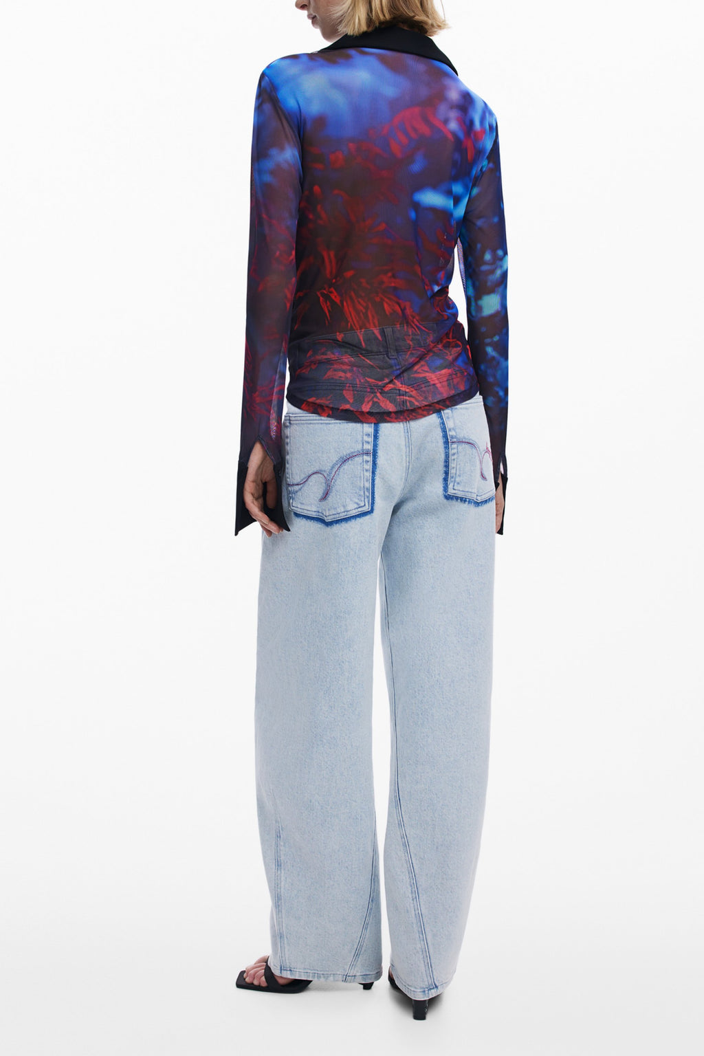 DESIGUAL WOMEN'S LONG-SLEEVED SHIRT, BLACK 