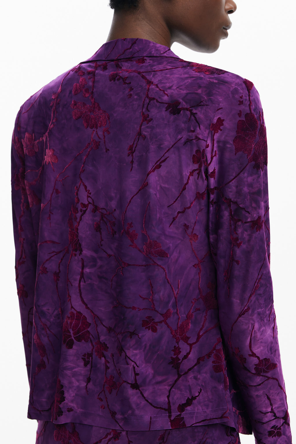 DESIGUAL WOMEN'S LONG-SLEEVED PURPLE SHIRT 