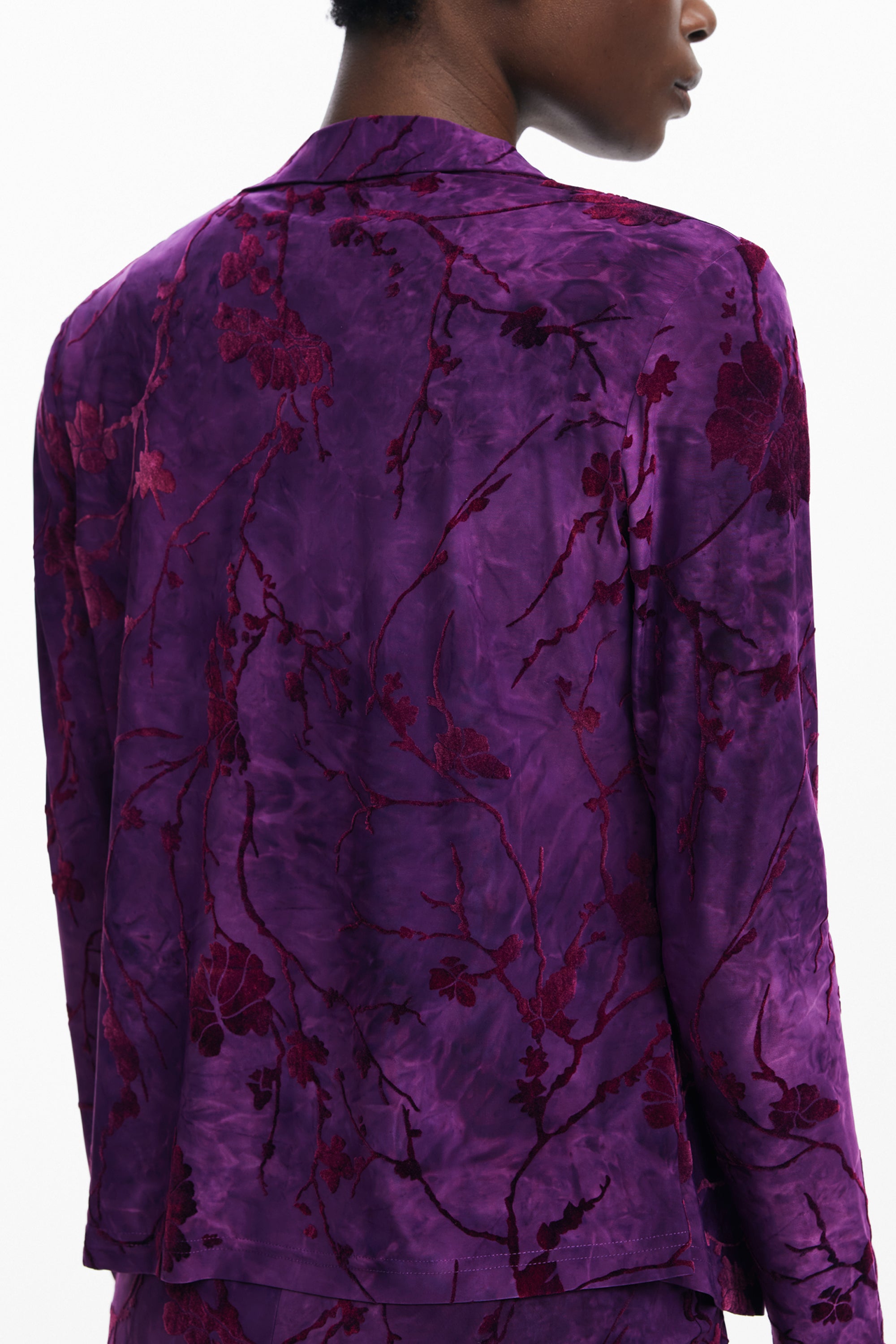 DESIGUAL WOMEN'S LONG-SLEEVED PURPLE SHIRT 