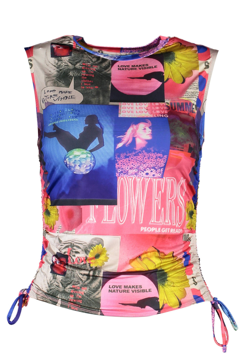 CAMISETA DE TIRANTES AZUL DE MUJER DESIGUAL 