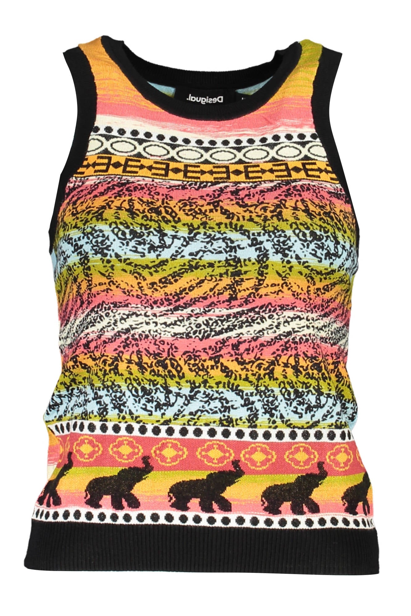 DESIGUAL WOMEN'S BLACK TANK TOP 