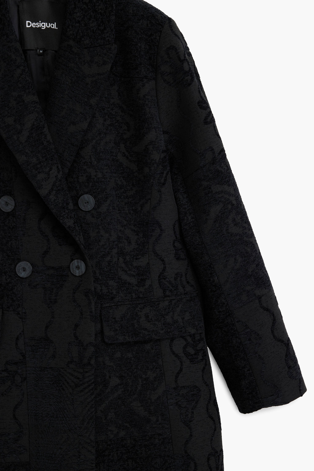 ABRIGO NEGRO DE MUJER DESIGUAL 