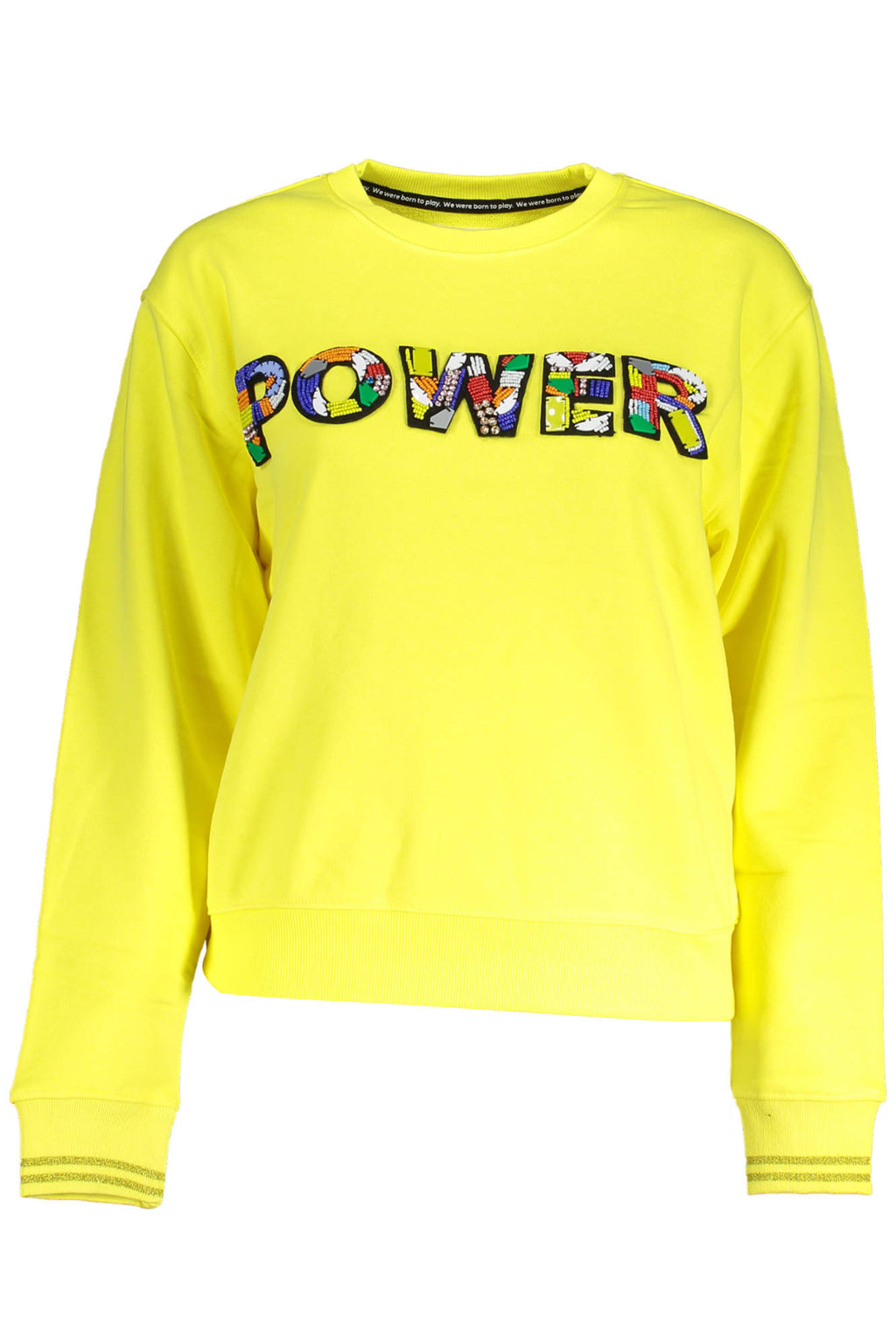 DESIGUAL WOMEN'S YELLOW ZIP-UP SWEATSHIRT 