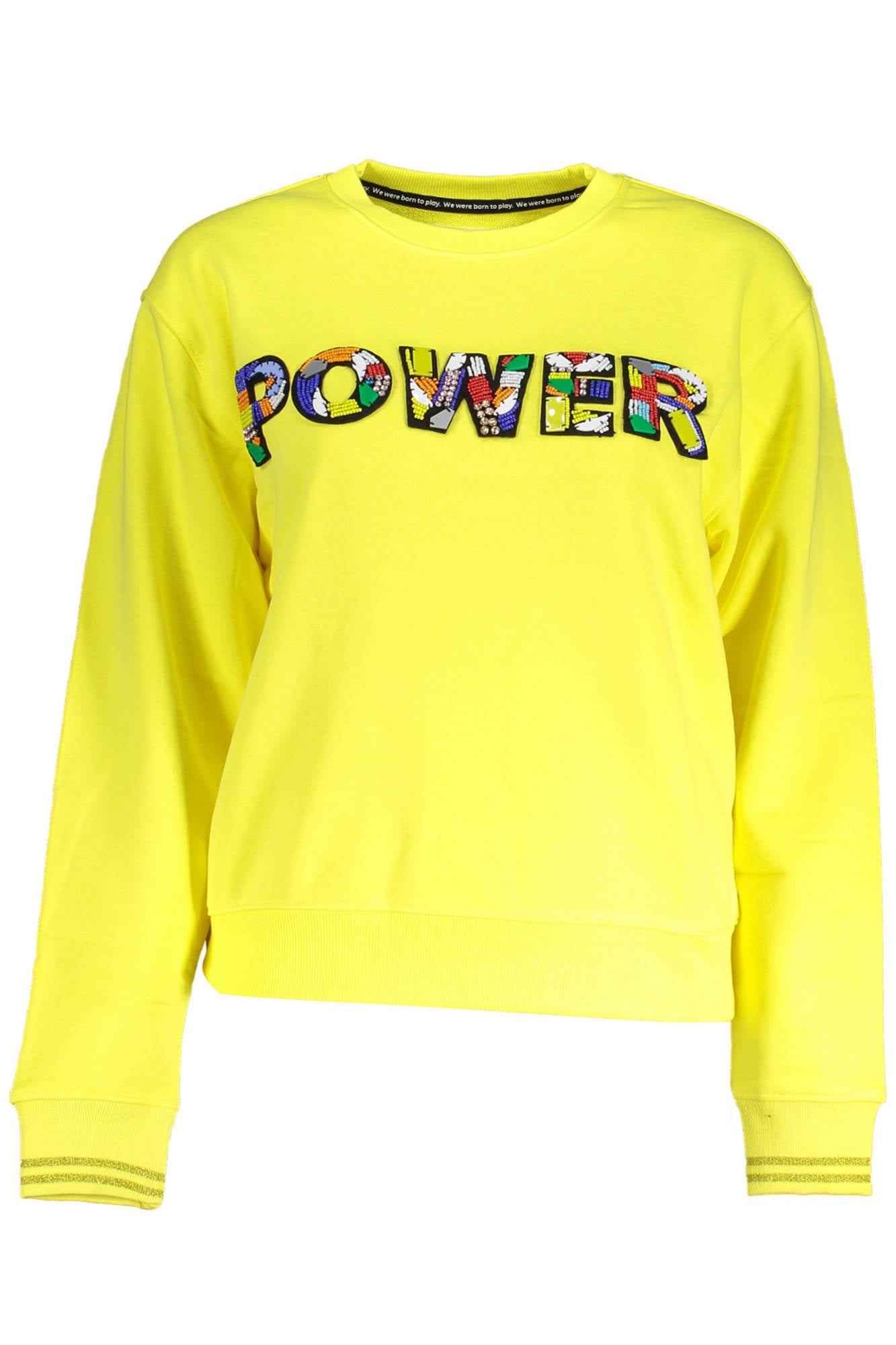 DESIGUAL WOMEN'S YELLOW ZIP-UP SWEATSHIRT 