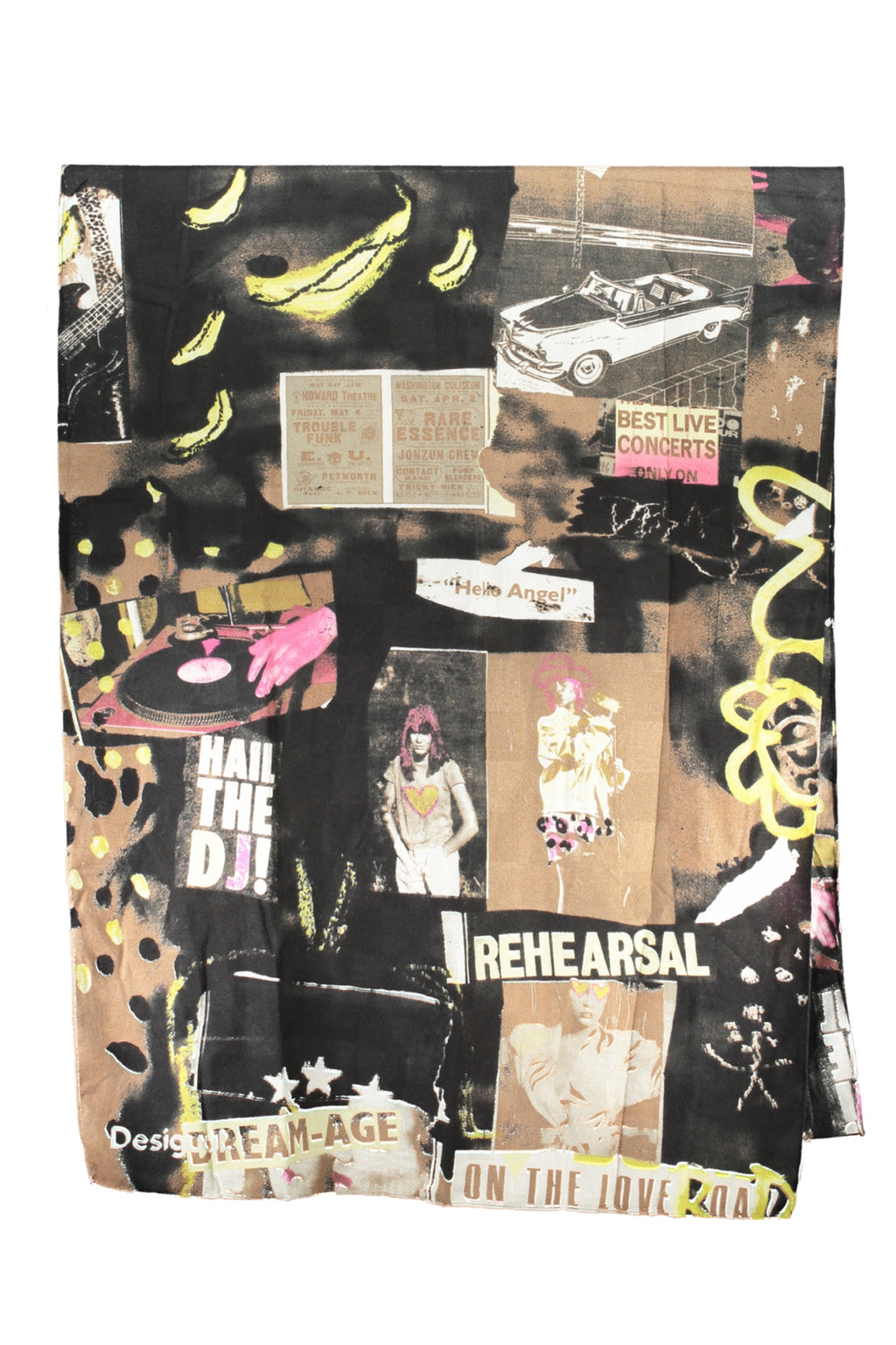 DESIGUAL WOMEN'S BLACK SCARF 