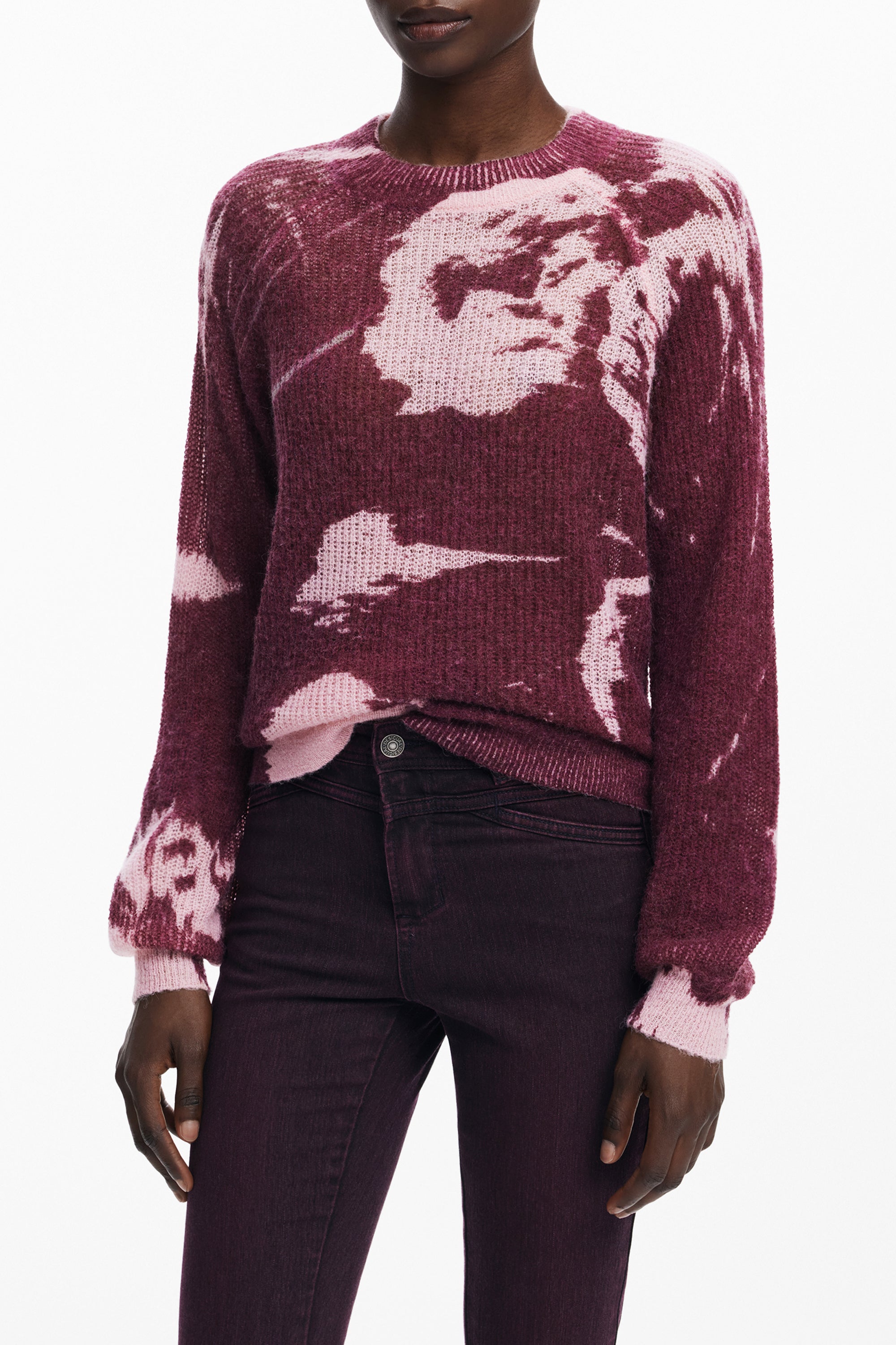 SUÉTER ROSA DE MUJER DESIGUAL 