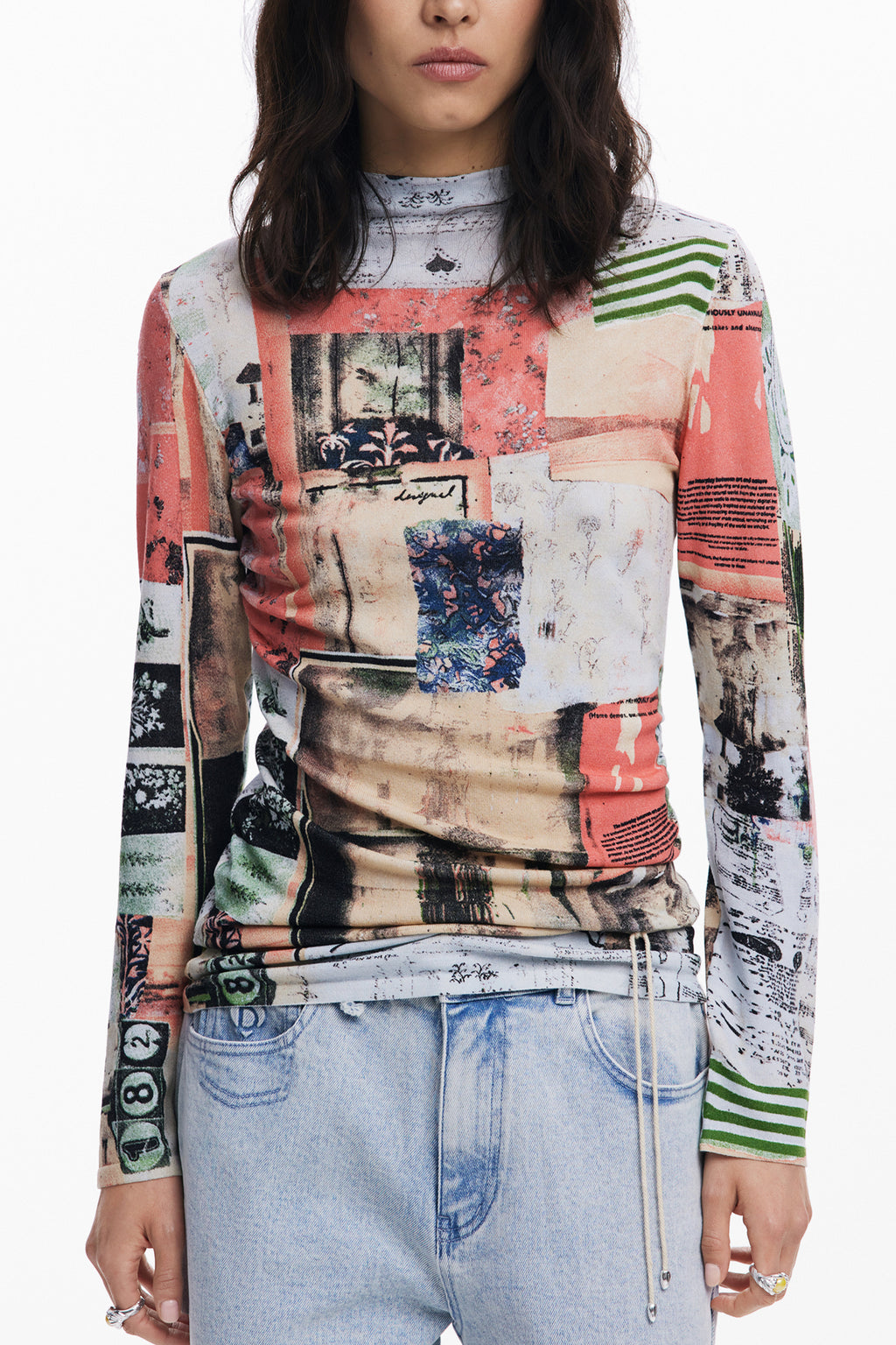 SUÉTER ROSA DE MUJER DESIGUAL 