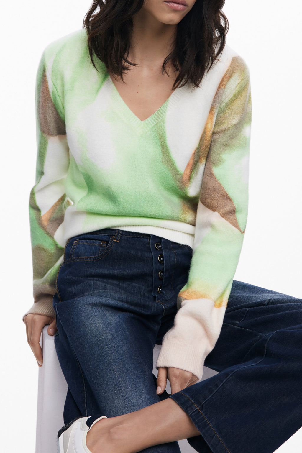 SUÉTER VERDE DE MUJER DESIGUAL 