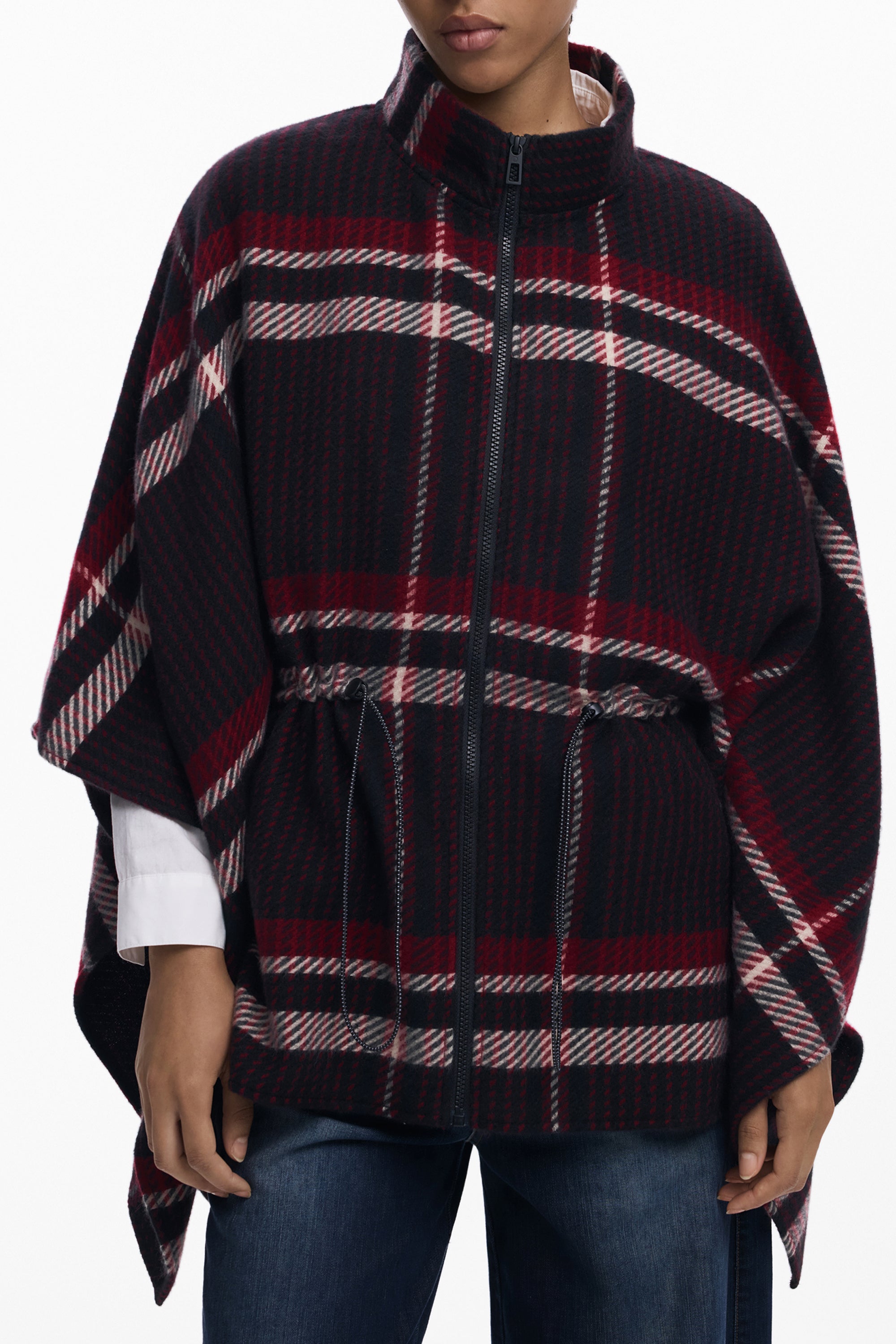 PONCHO DESIGUAL MUJER NEGRO 