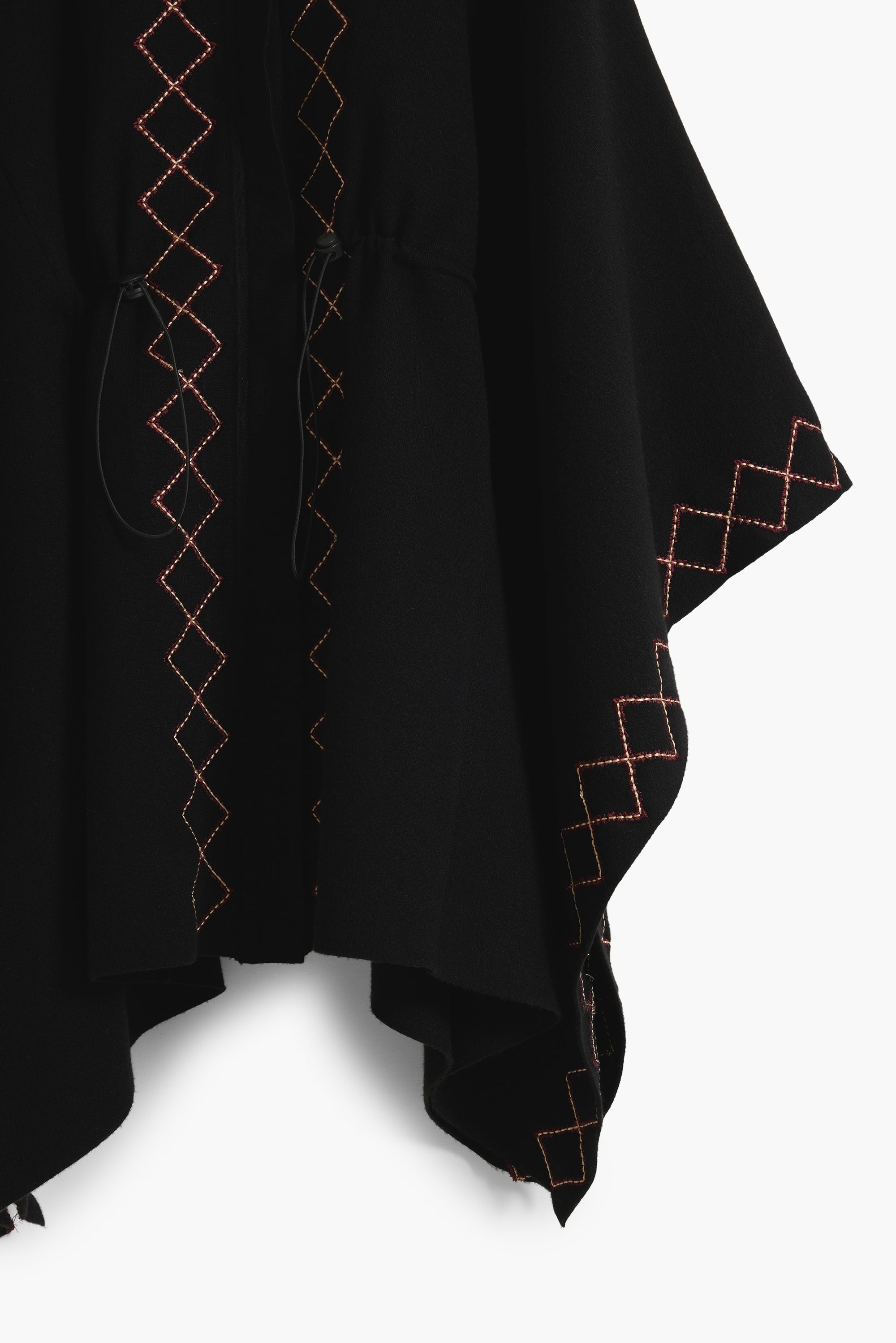 PONCHO DESIGUAL MUJER NEGRO 