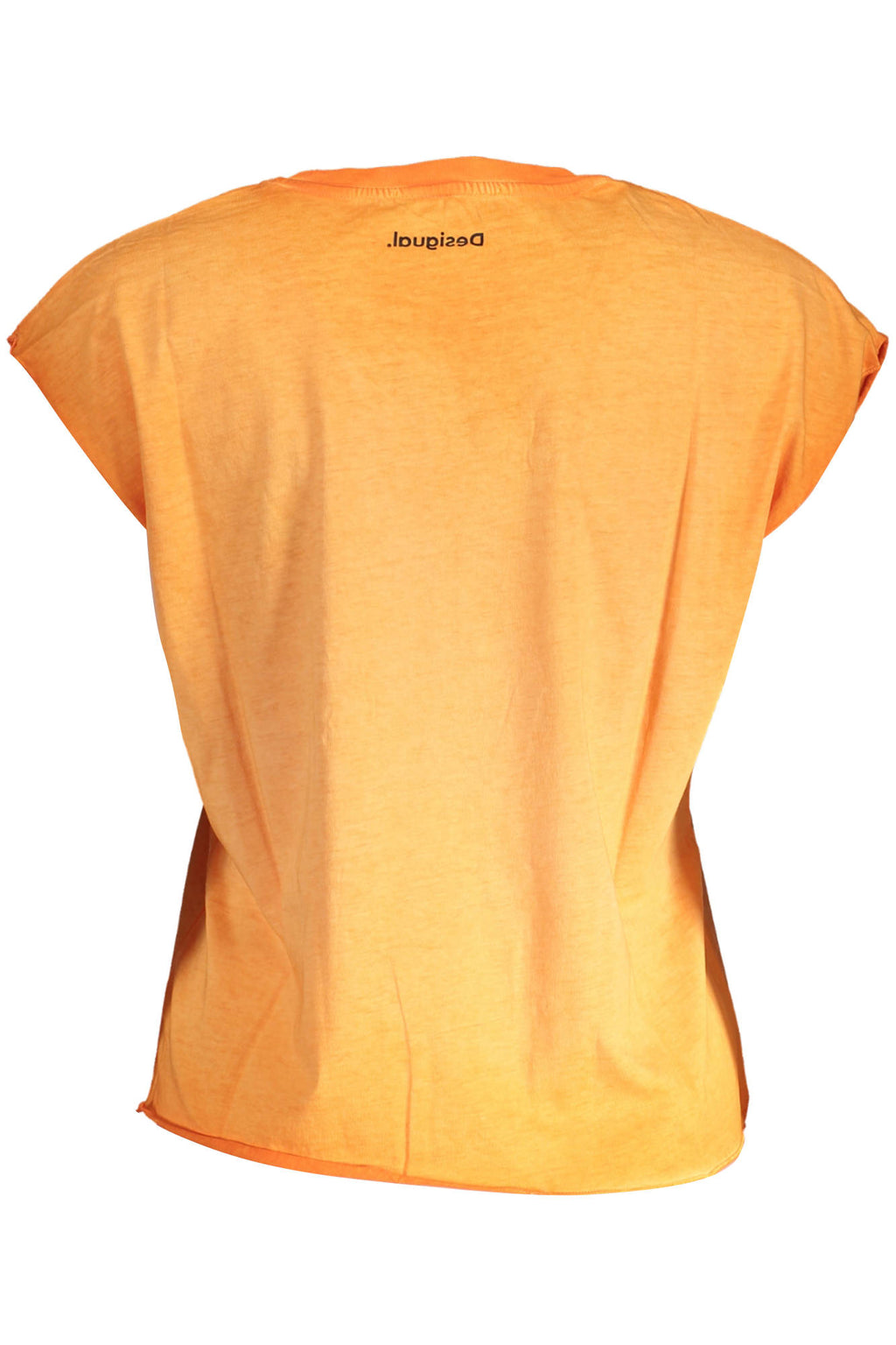 CAMISETA DE MANGA CORTA DE MUJER DESIGUAL NARANJA 