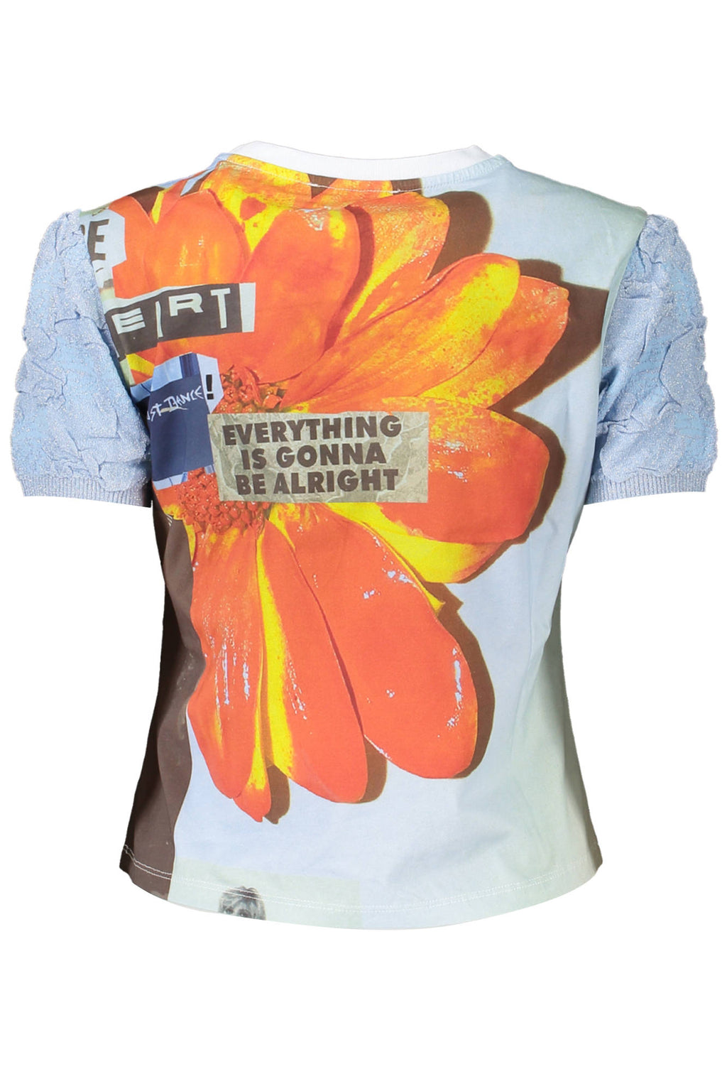 CAMISETA DE MANGA CORTA PARA MUJER DESIGUAL, AZUL 