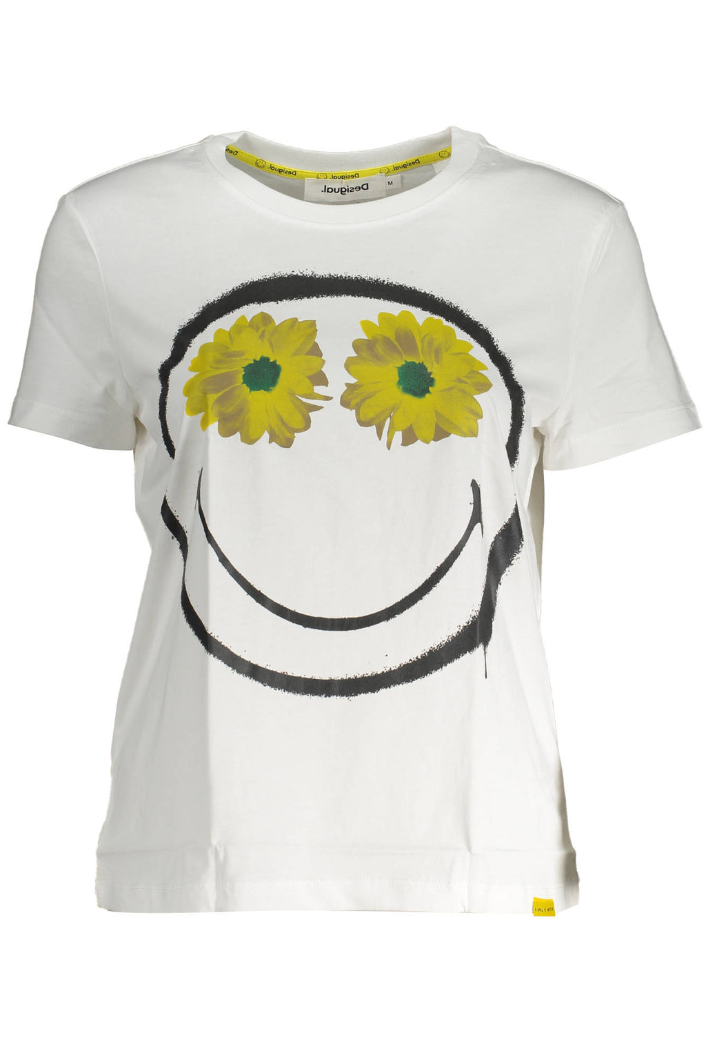 CAMISETA DE MANGA CORTA DE MUJER DESIGUAL BLANCA 