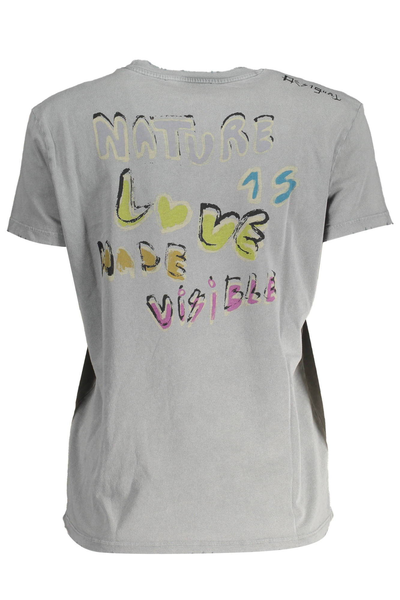 CAMISETA DE MANGA CORTA DE MUJER DESIGUAL GRIS 