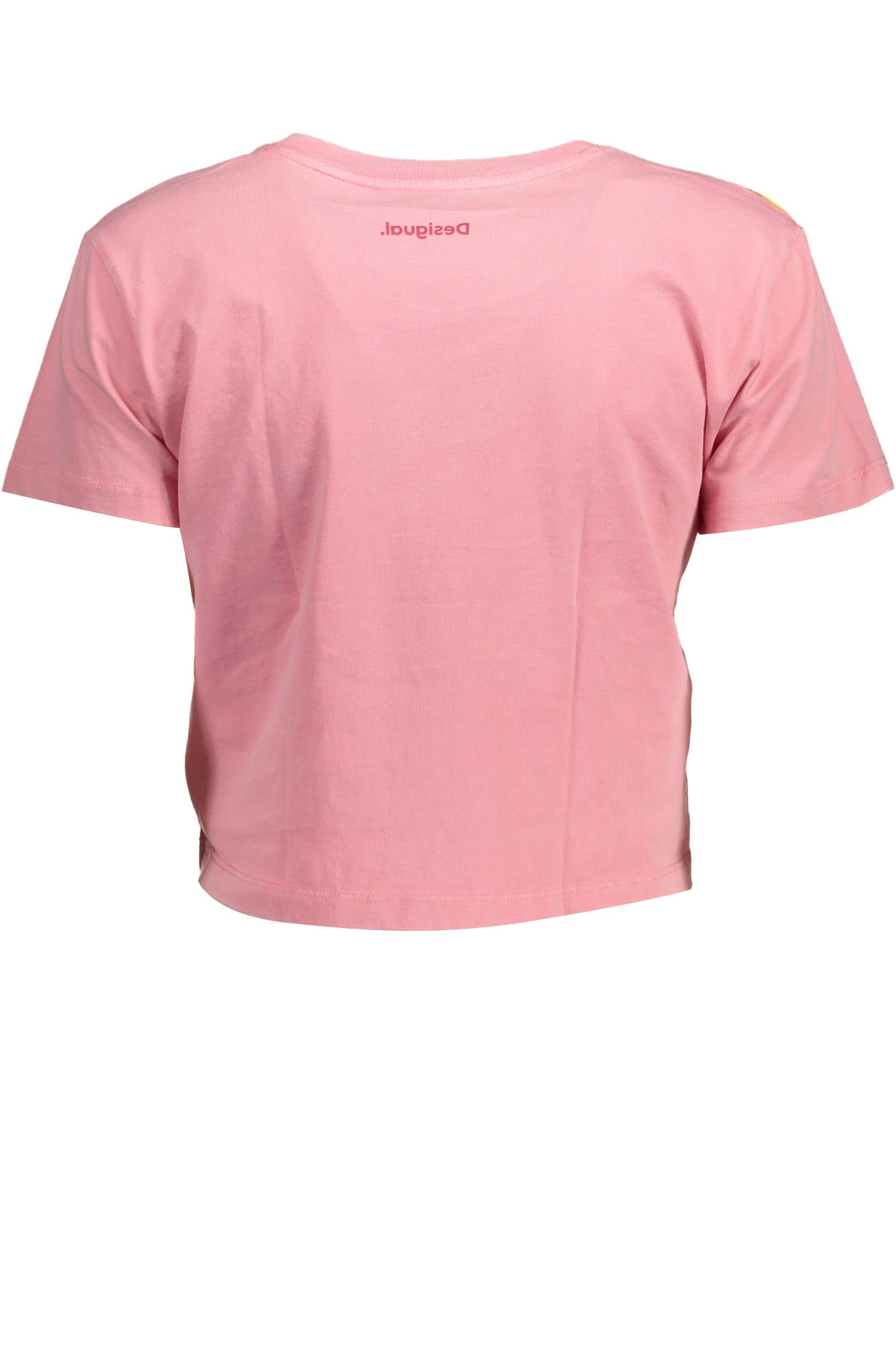 CAMISETA ROSA DE MANGA CORTA PARA MUJER DESIGUAL 