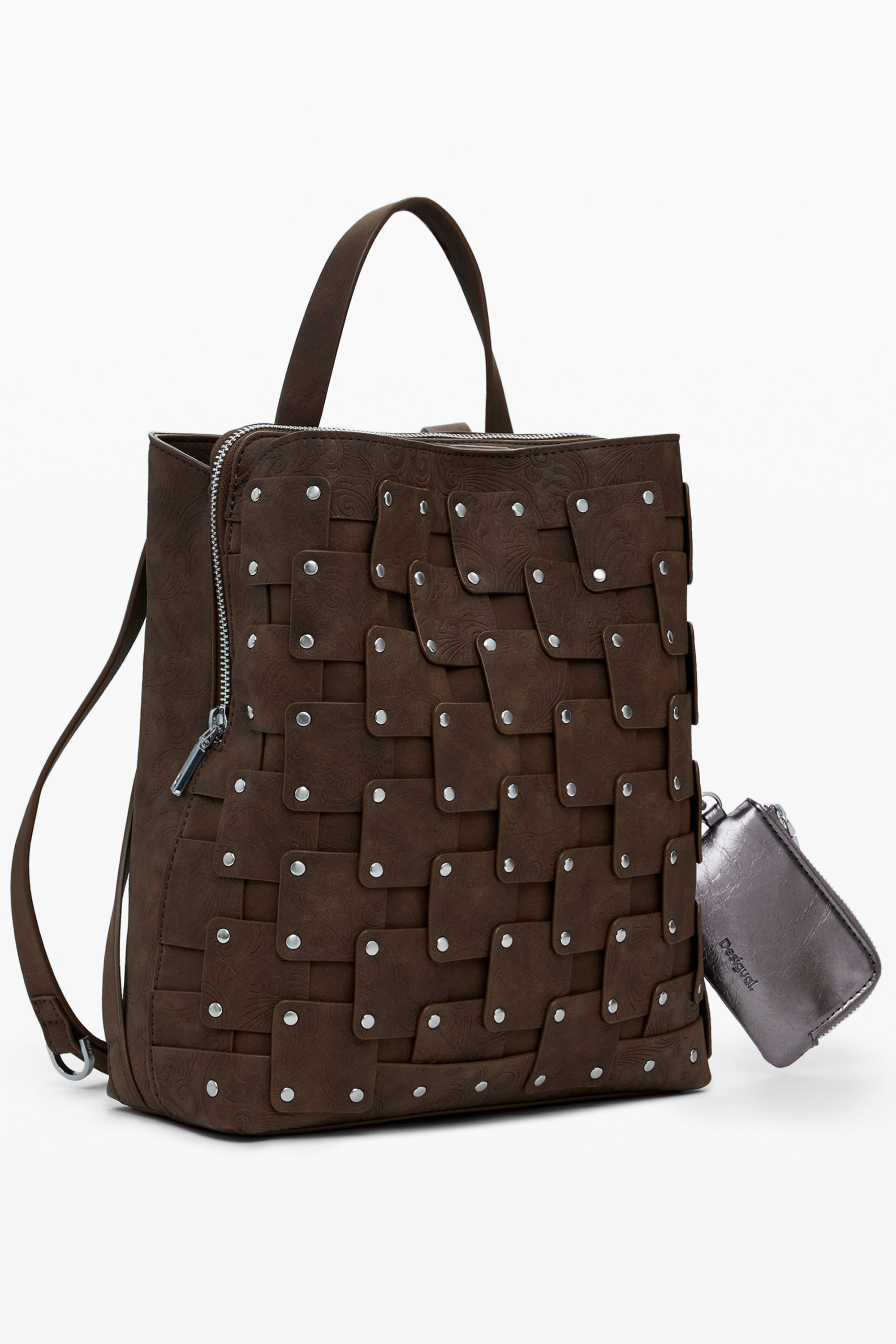 MOCHILA MARRÓN DE MUJER DESIGUAL 