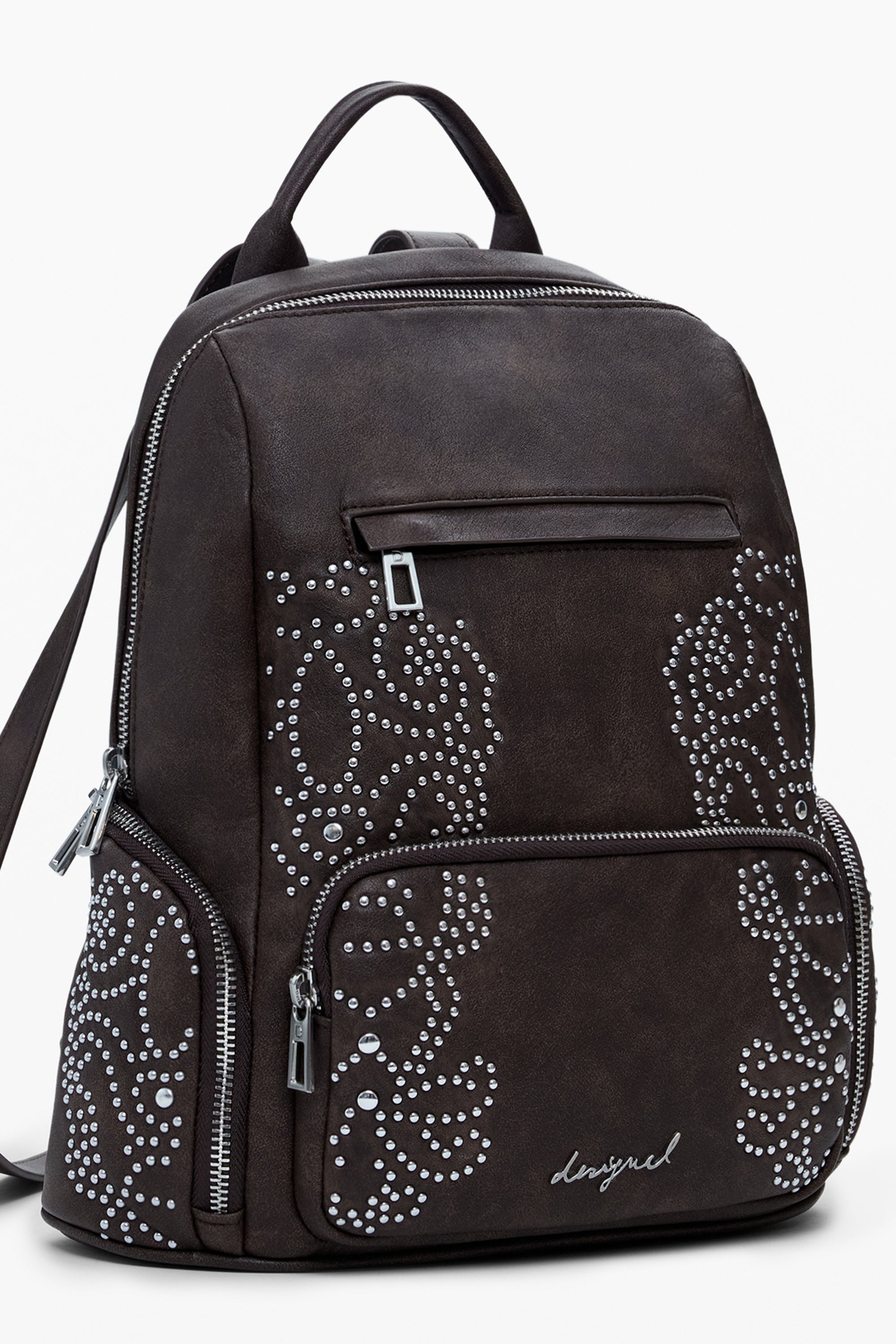 MOCHILA MARRÓN DE MUJER DESIGUAL 