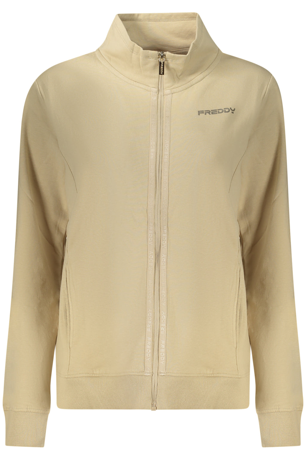 SUDADERA FREDDY BEIGE CON CREMALLERA PARA MUJER 