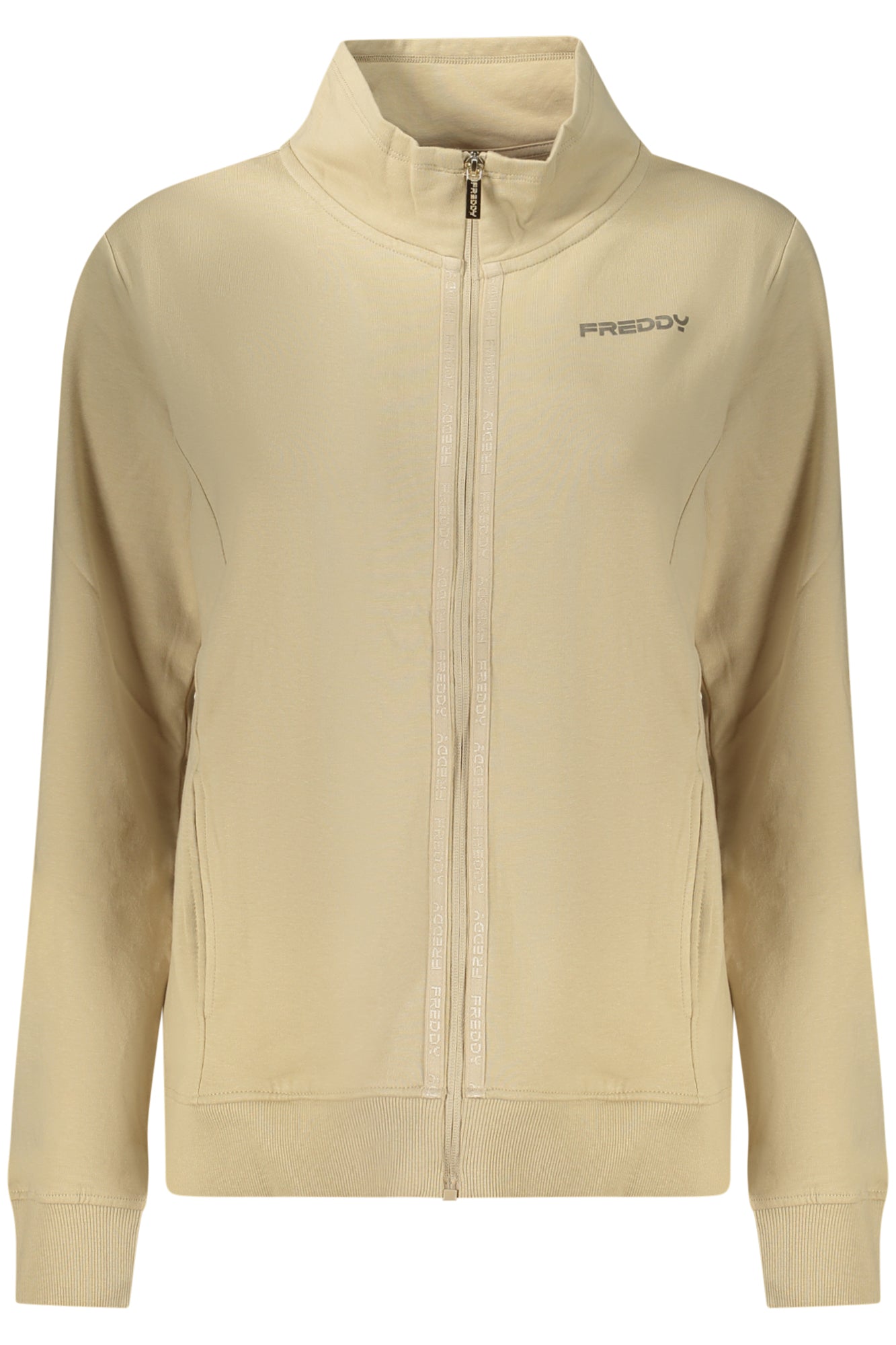 SUDADERA FREDDY BEIGE CON CREMALLERA PARA MUJER 