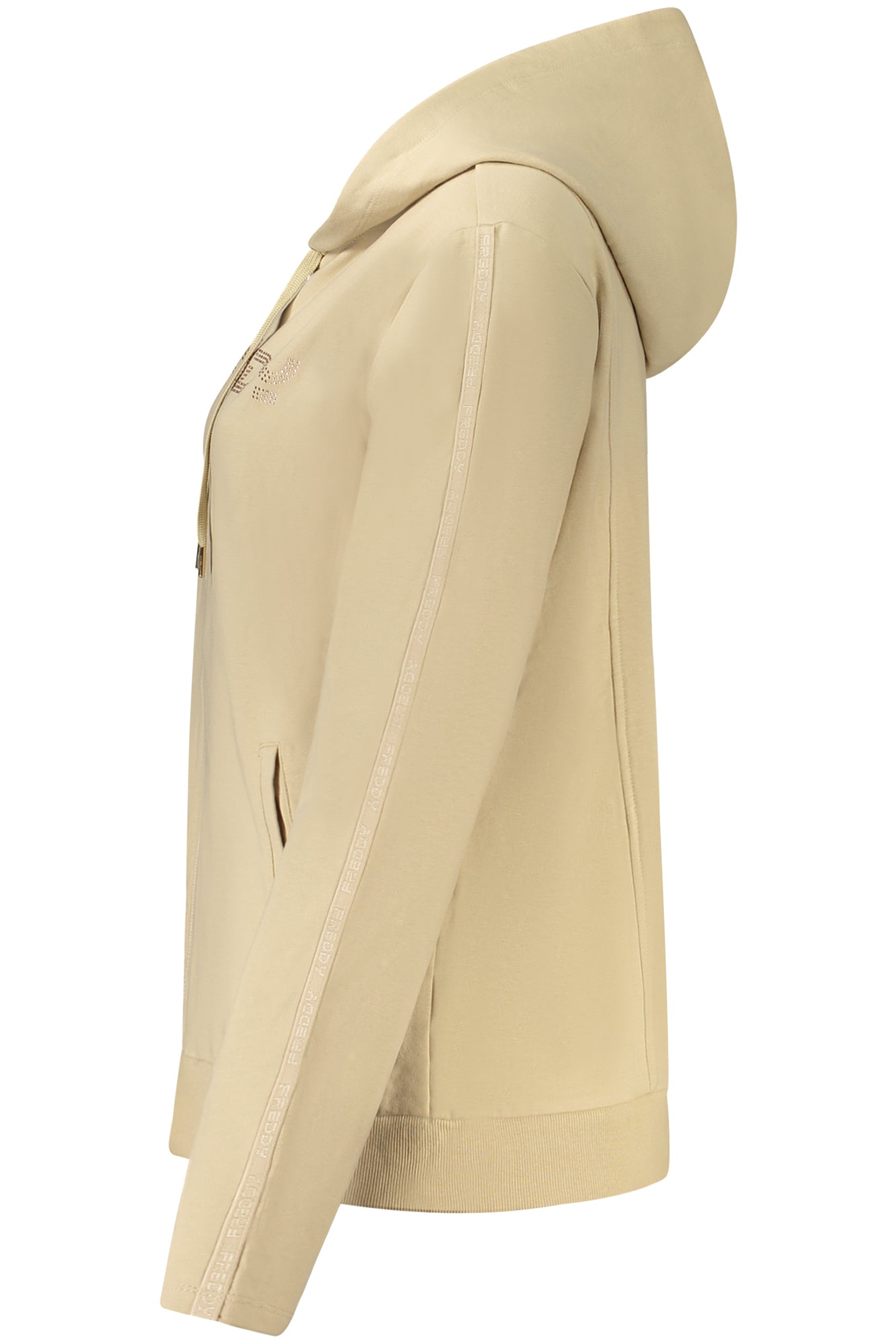 SUDADERA FREDDY BEIGE CON CREMALLERA PARA MUJER 