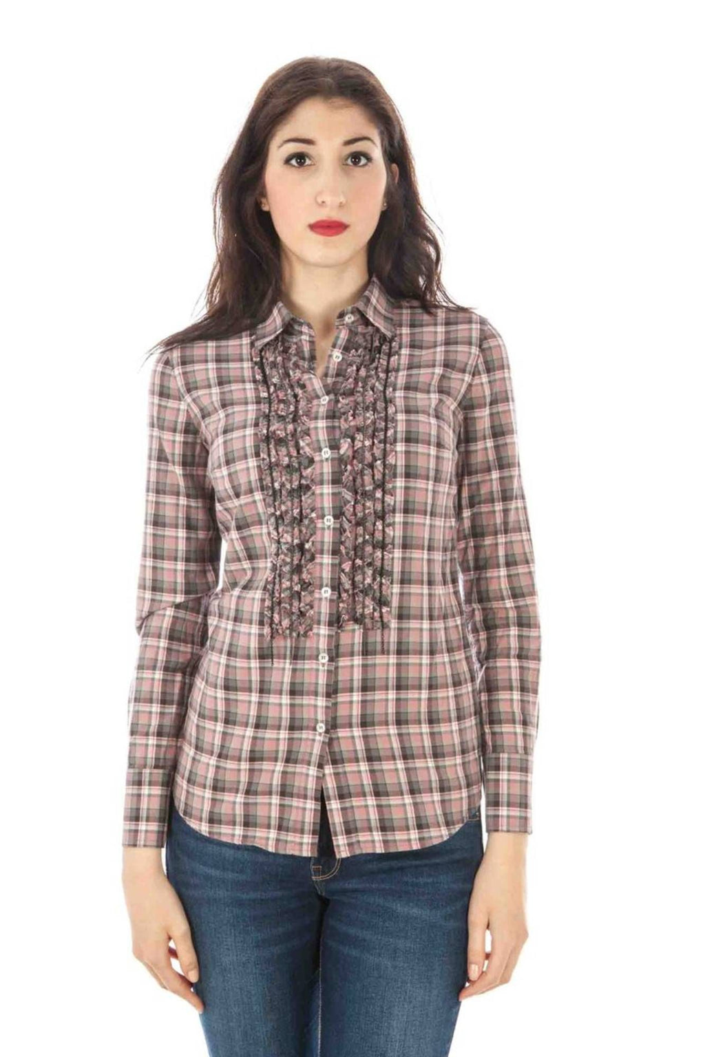 CAMISA DE MANGA LARGA ROSA PARA MUJER FRED PERRY 