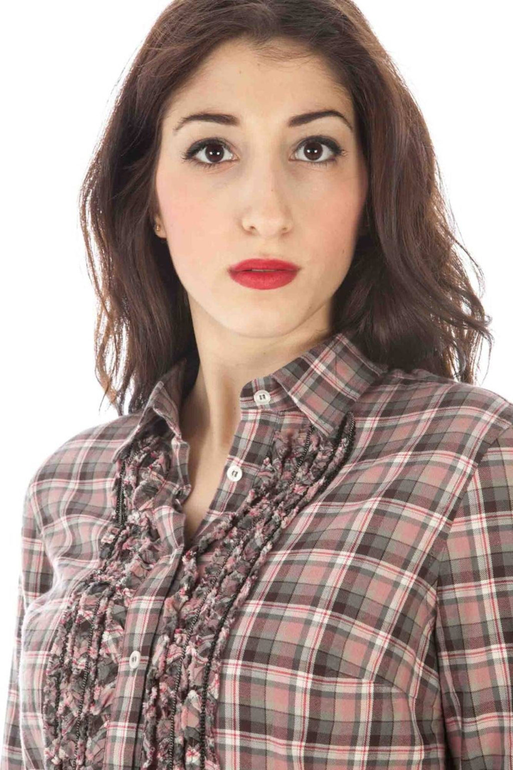 CAMISA DE MANGA LARGA ROSA PARA MUJER FRED PERRY 