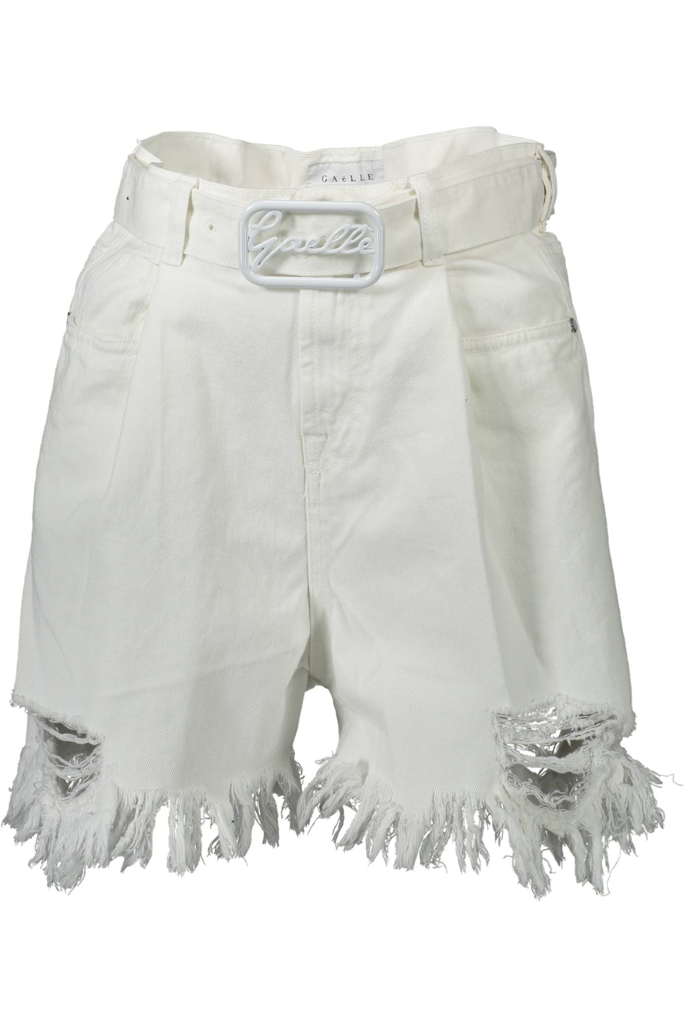 GAELLE PARIS WOMEN'S WHITE SHORTS 