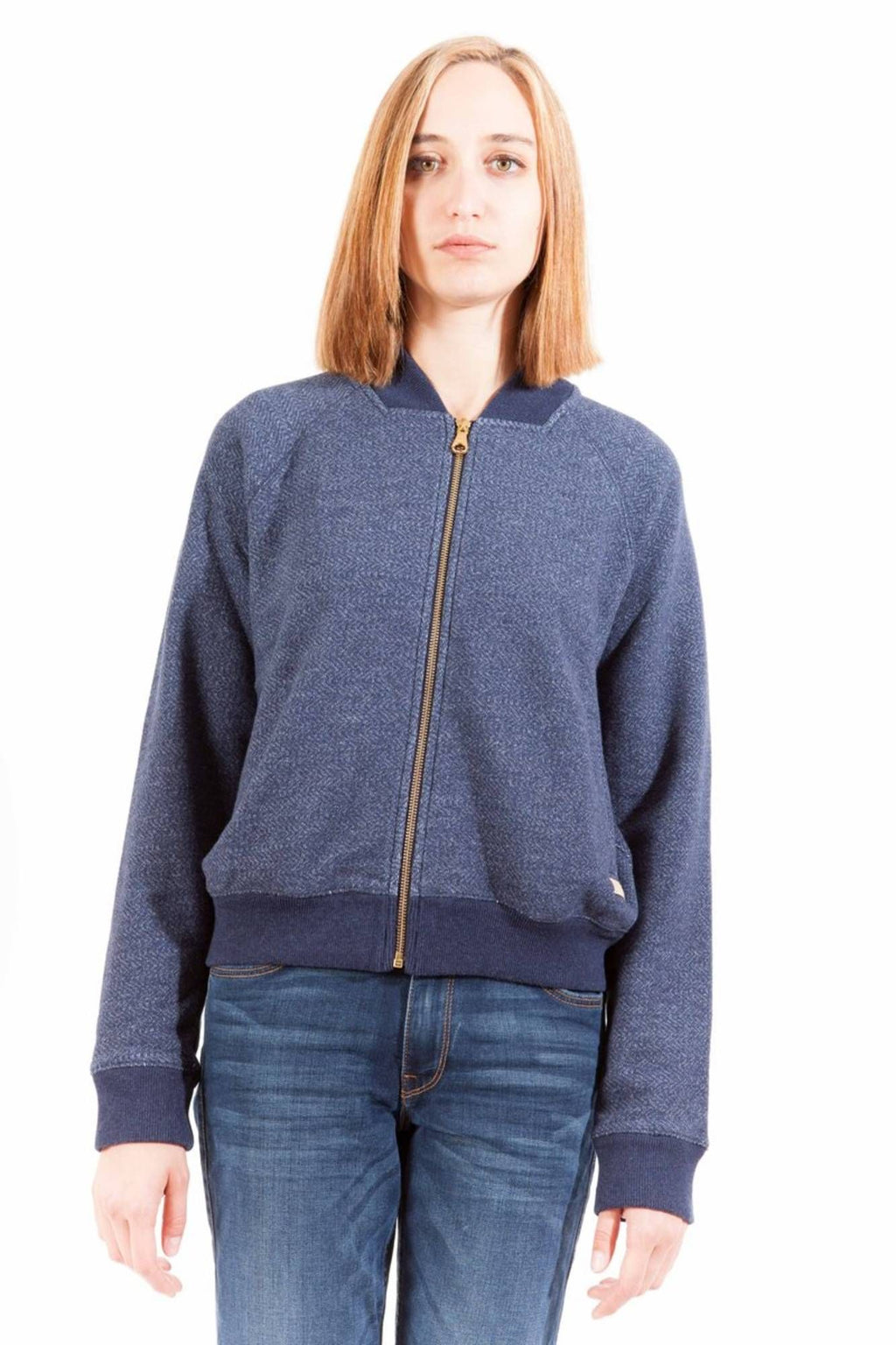 GANT WOMEN'S BLUE ZIP-UP SWEATSHIRT 