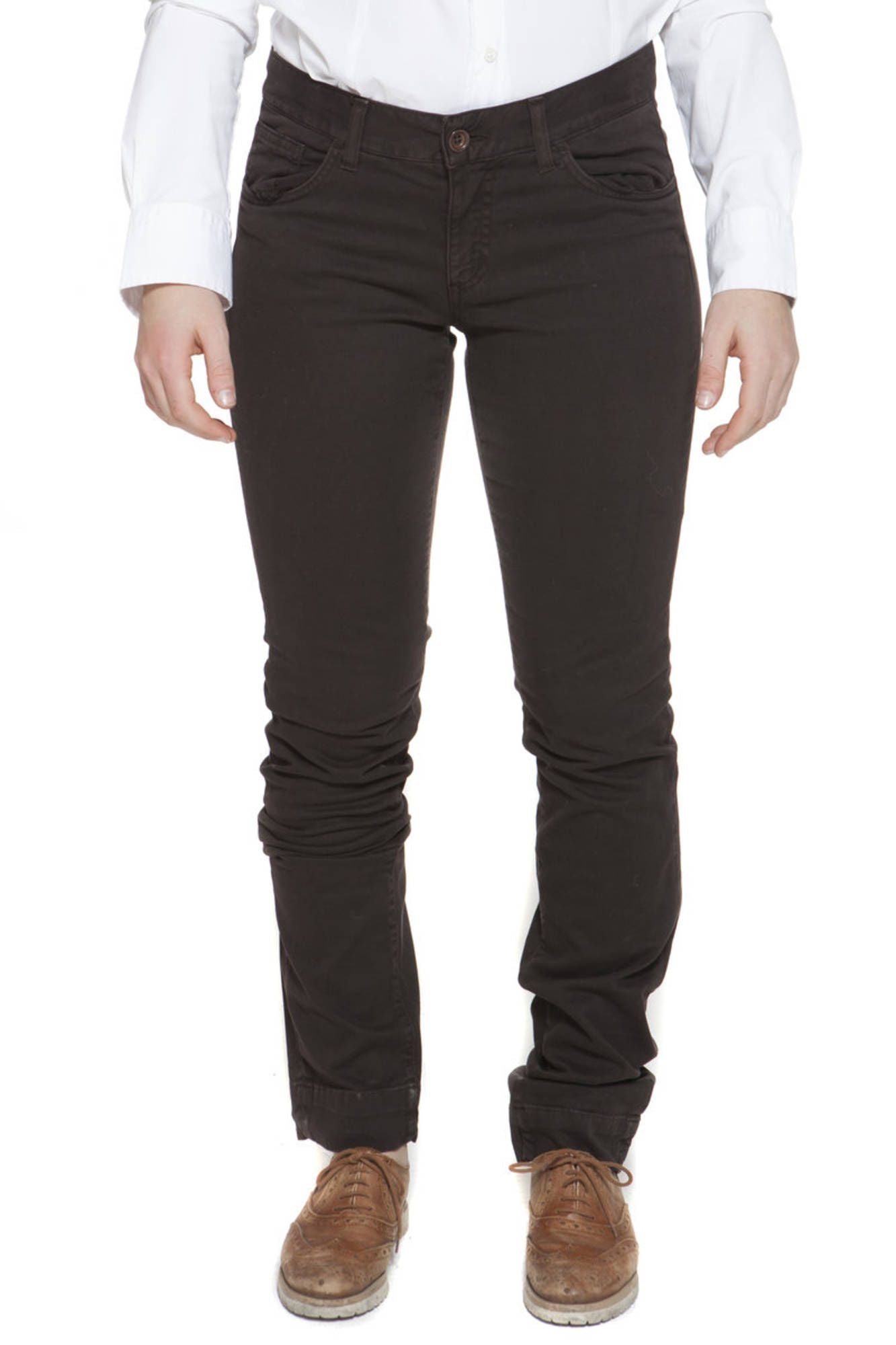 GANT WOMEN'S BROWN TROUSERS 