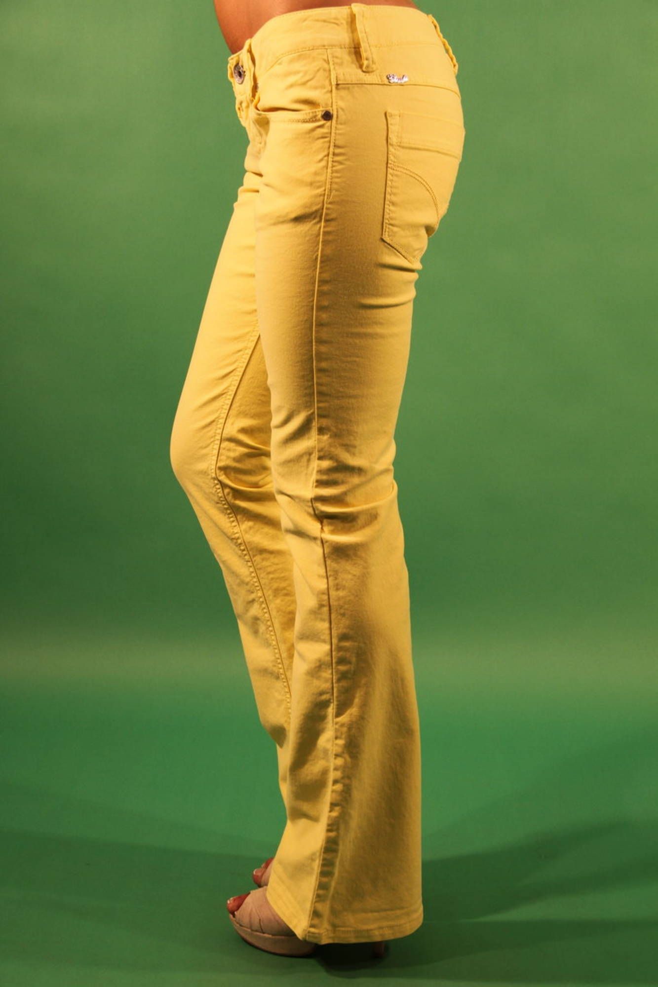 GAUDÌ WOMEN'S YELLOW TROUSERS 