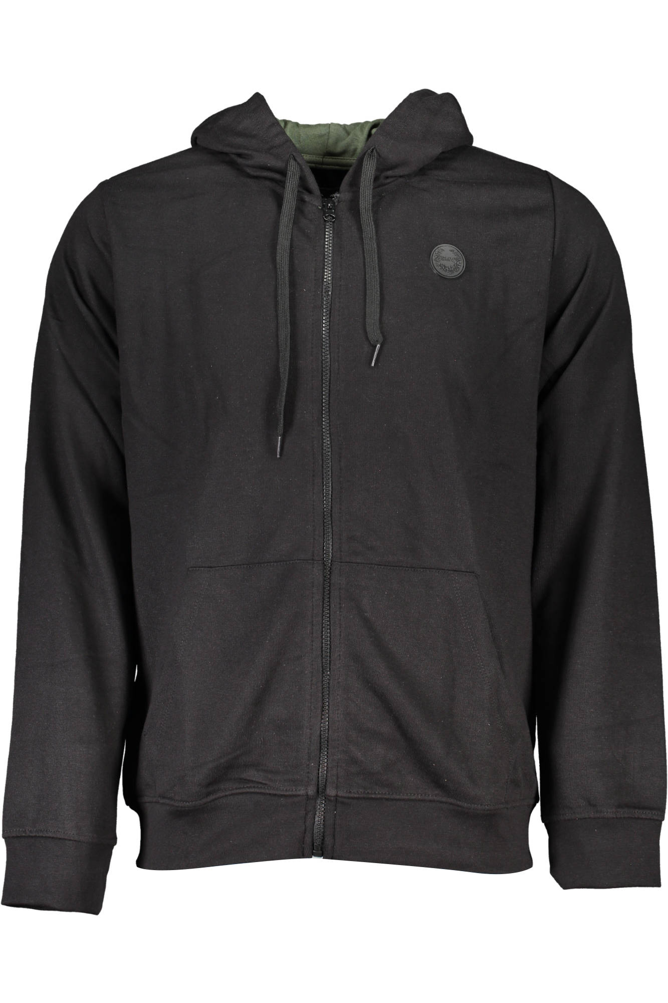 GIAN MARCO VENTURI MEN'S BLACK ZIP-UP SWEATSHIRT 