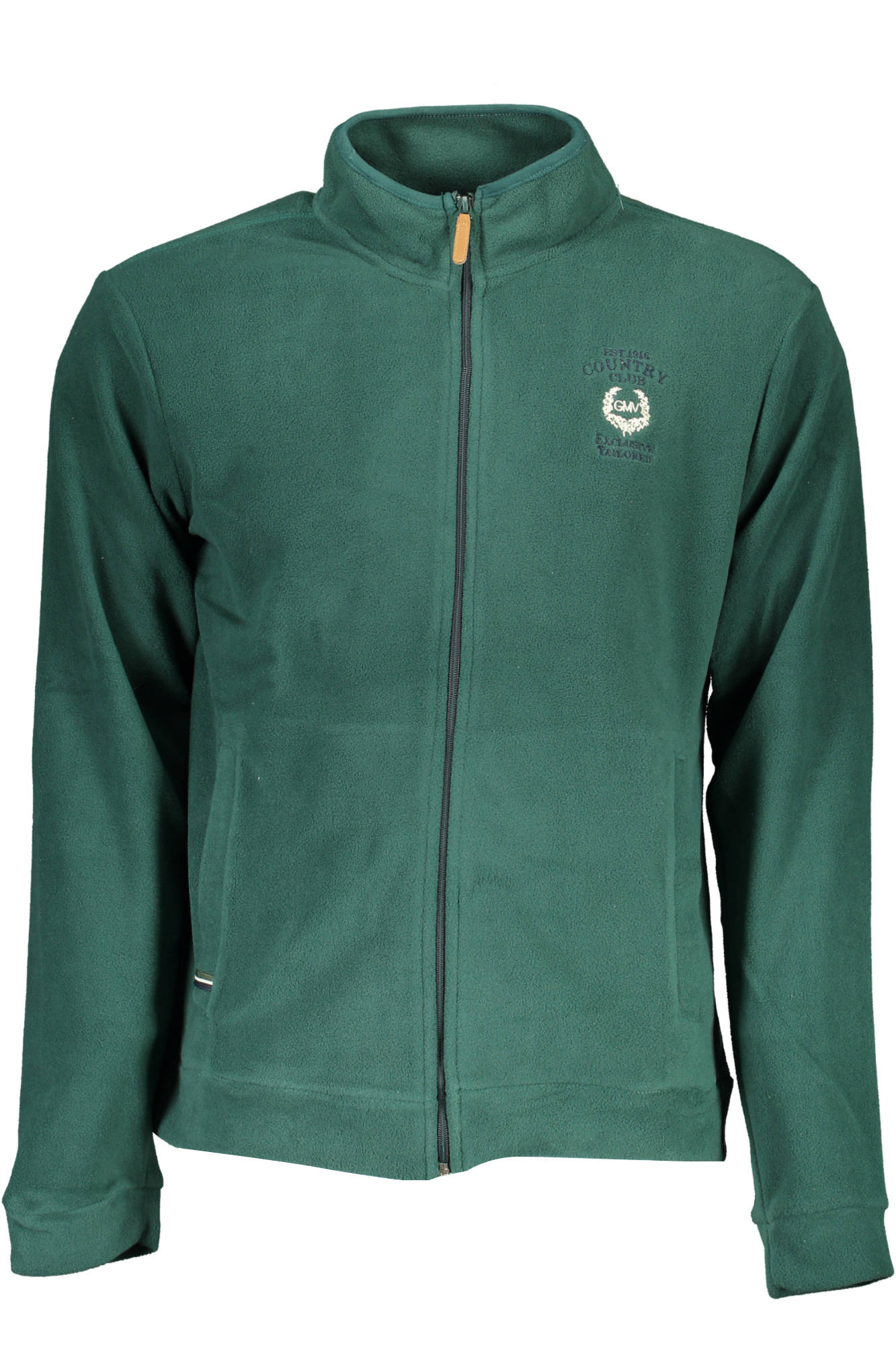 GIAN MARCO VENTURI MEN'S GREEN ZIP-UP SWEATSHIRT 